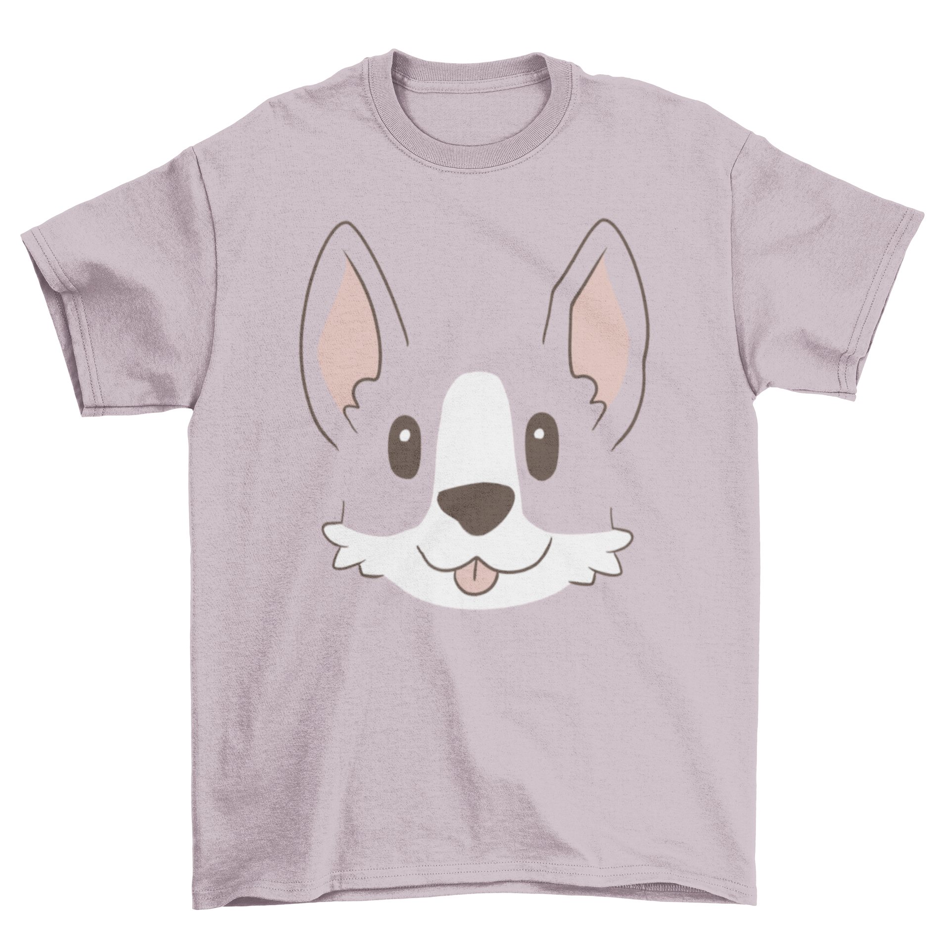 Cute Corgi Face T-shirt featuring an adorable Welsh Corgi design, perfect for dog lovers.