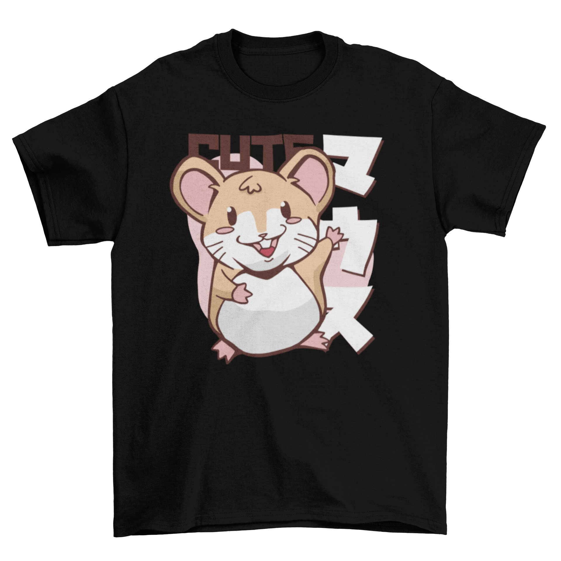 Cute Kawaii mouse cartoon t-shirt featuring an anime-style illustration of a mouse, perfect for casual wear.