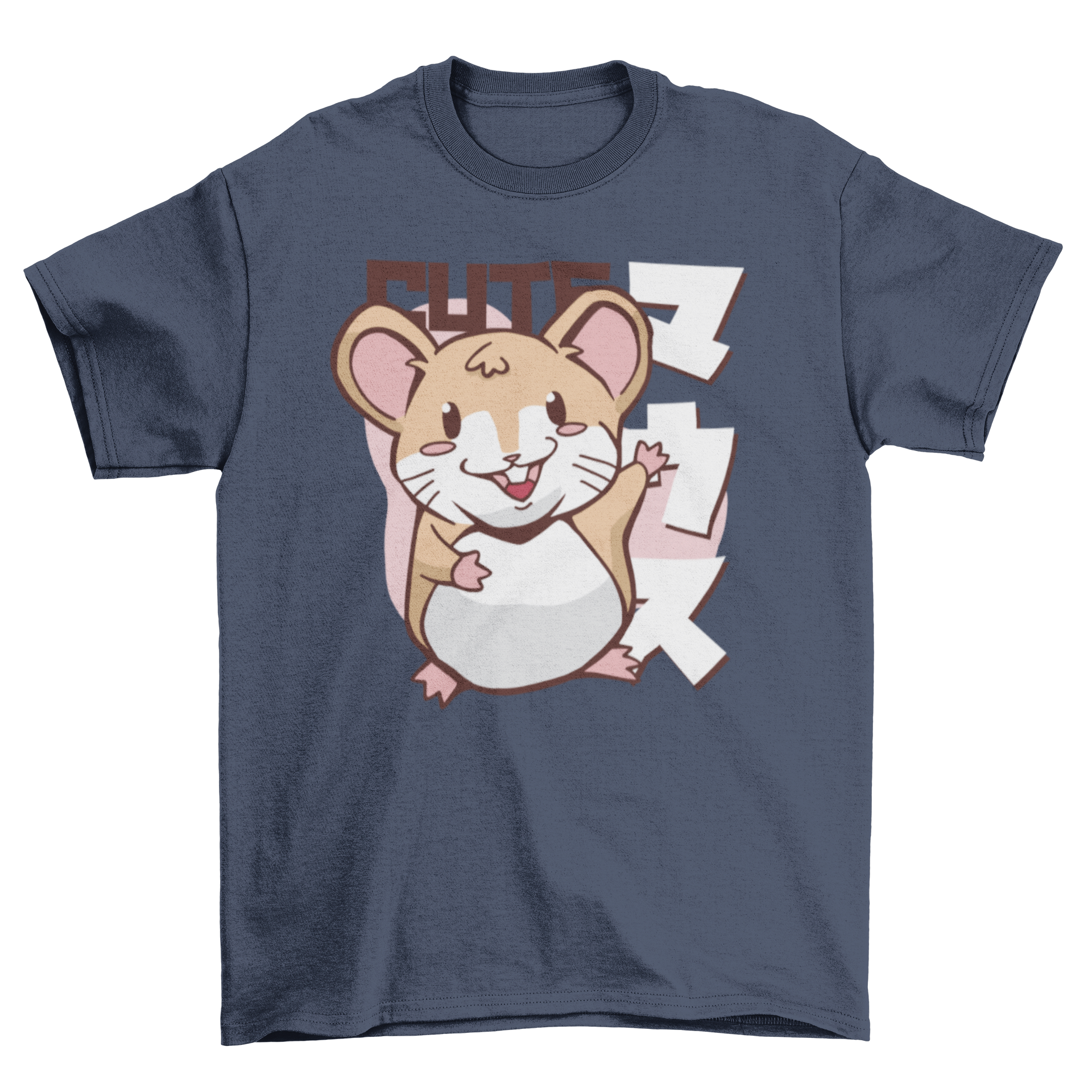 Cute Kawaii mouse cartoon t-shirt featuring an anime-style illustration of a mouse, perfect for casual wear.