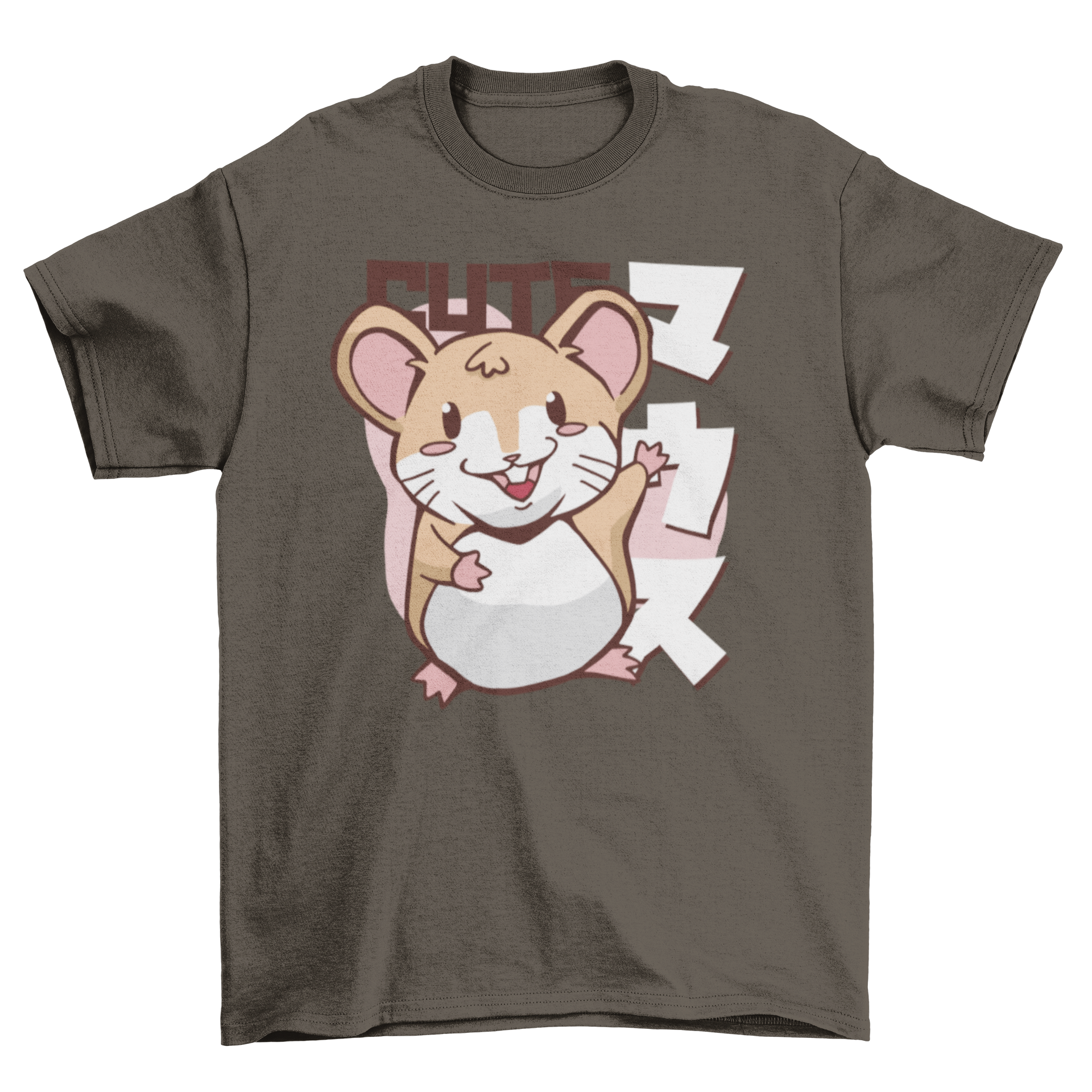 Cute Kawaii mouse cartoon t-shirt featuring an anime-style illustration of a mouse, perfect for casual wear.