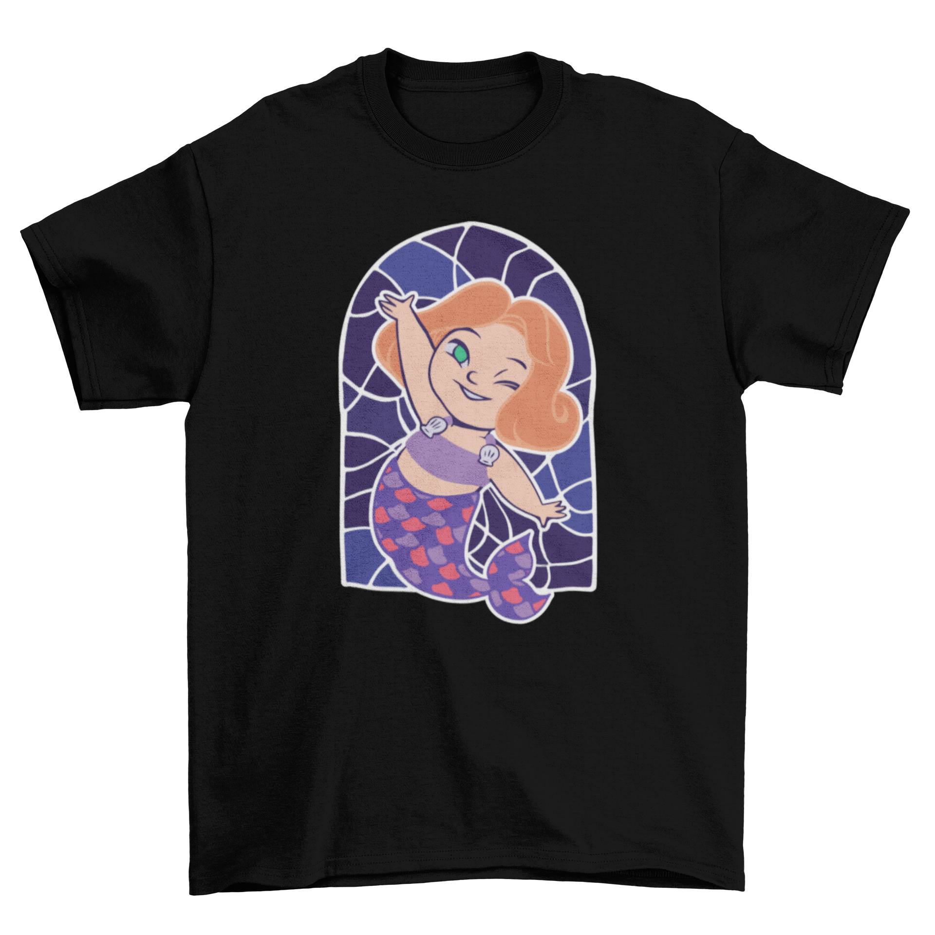 Cute little mermaid t-shirt designed for kids, featuring a colorful mermaid graphic.