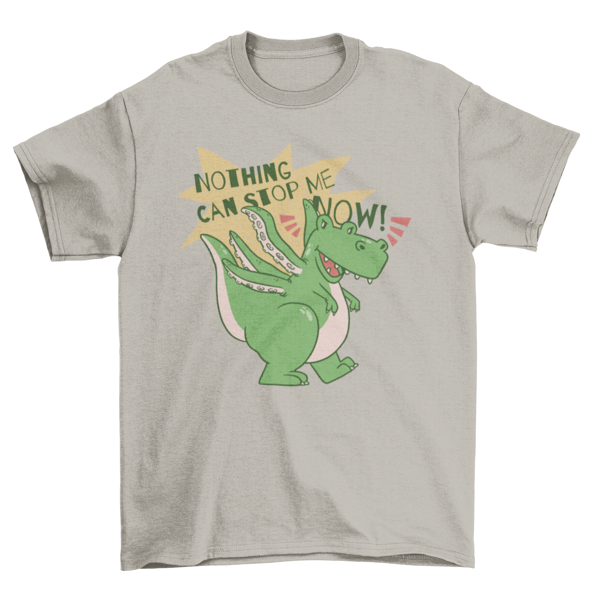 Cute monster t-rex t-shirt featuring a t-rex with tentacles and a motivational quote.