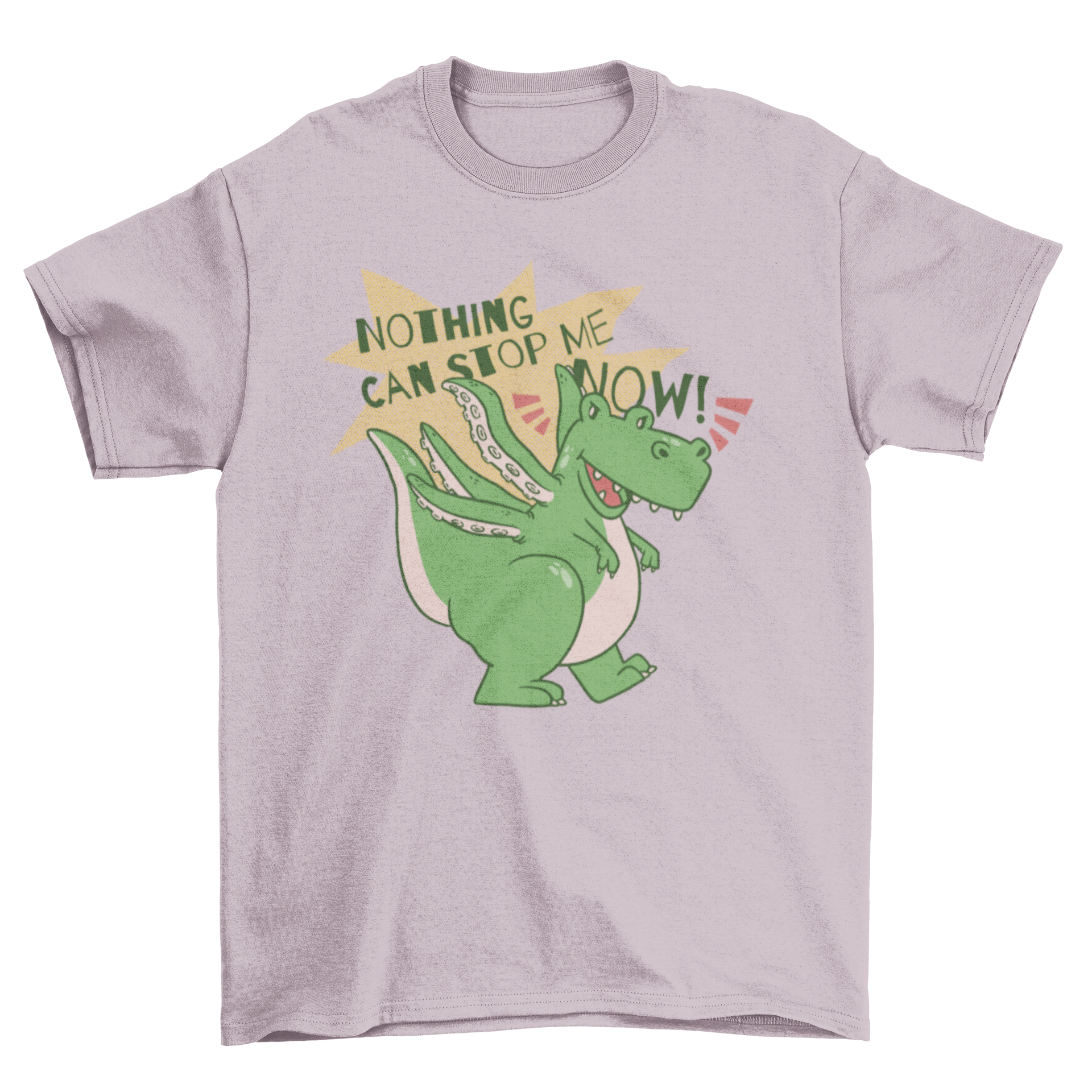 Cute monster t-rex t-shirt featuring a t-rex with tentacles and a motivational quote.