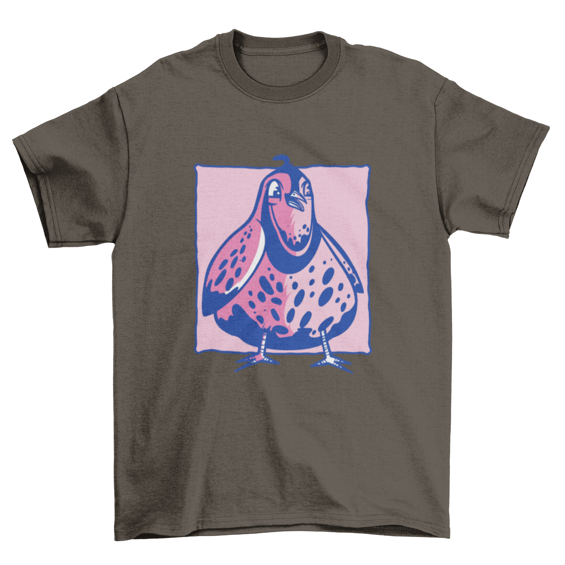 Cute quail t-shirt featuring an adorable illustration of a common quail, perfect for bird lovers.