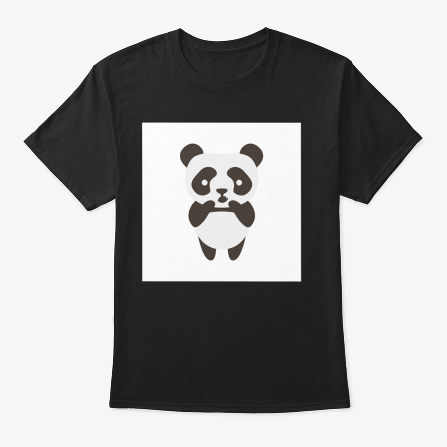 Cute scared panda flat illustration on a shirt, showcasing a playful design perfect for casual wear.