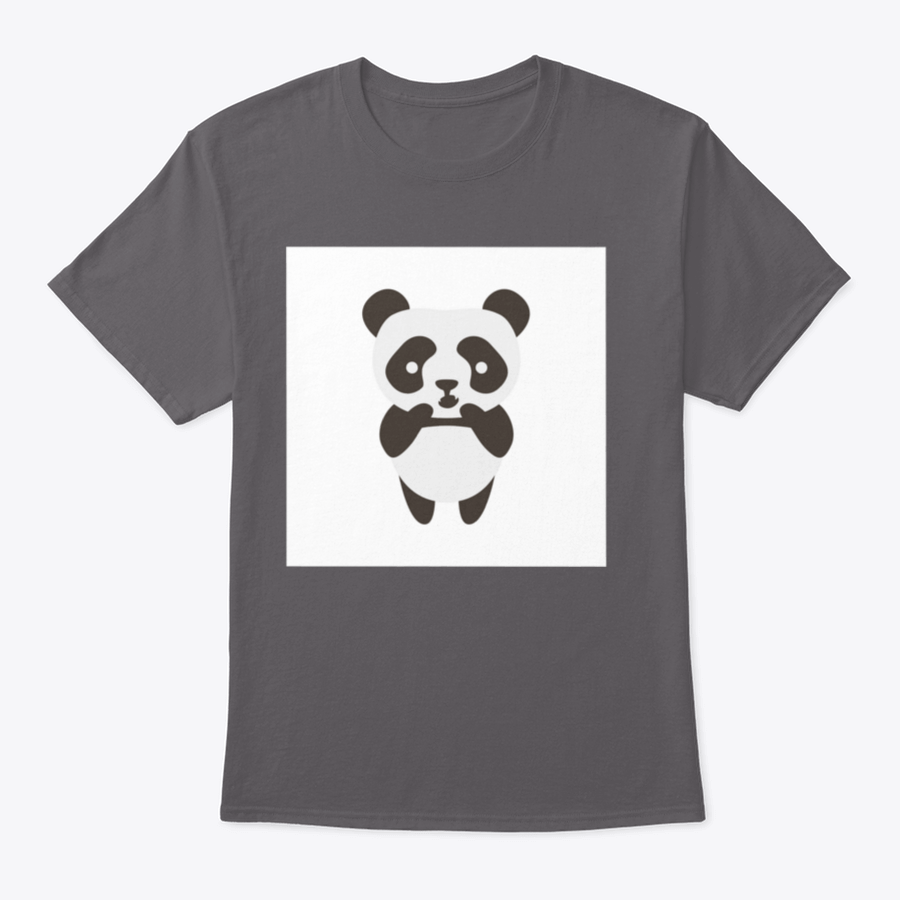 Cute scared panda flat illustration on a shirt, showcasing a playful design perfect for casual wear.