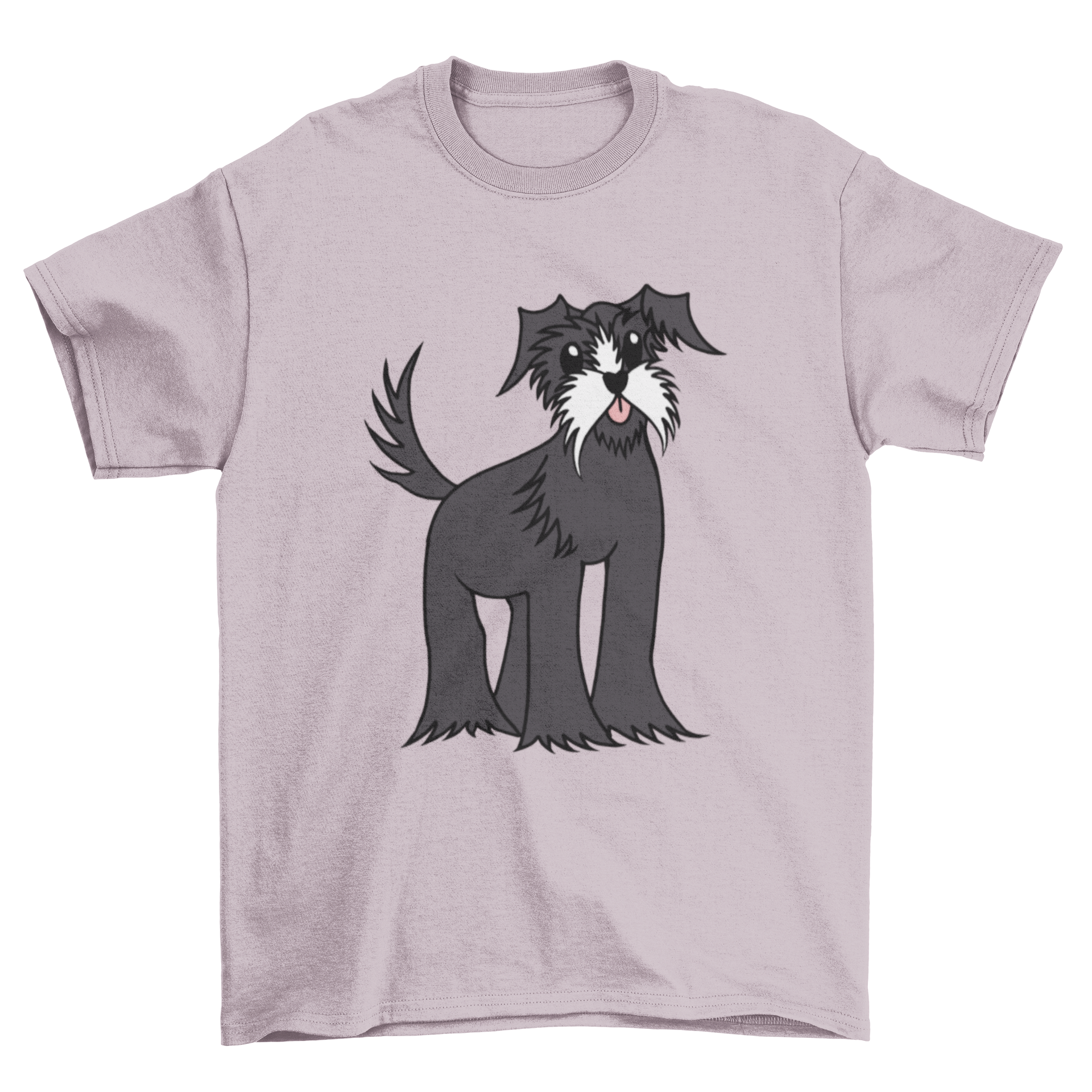 Cute schnauzer graphic on a stylish t-shirt design, perfect for dog lovers.