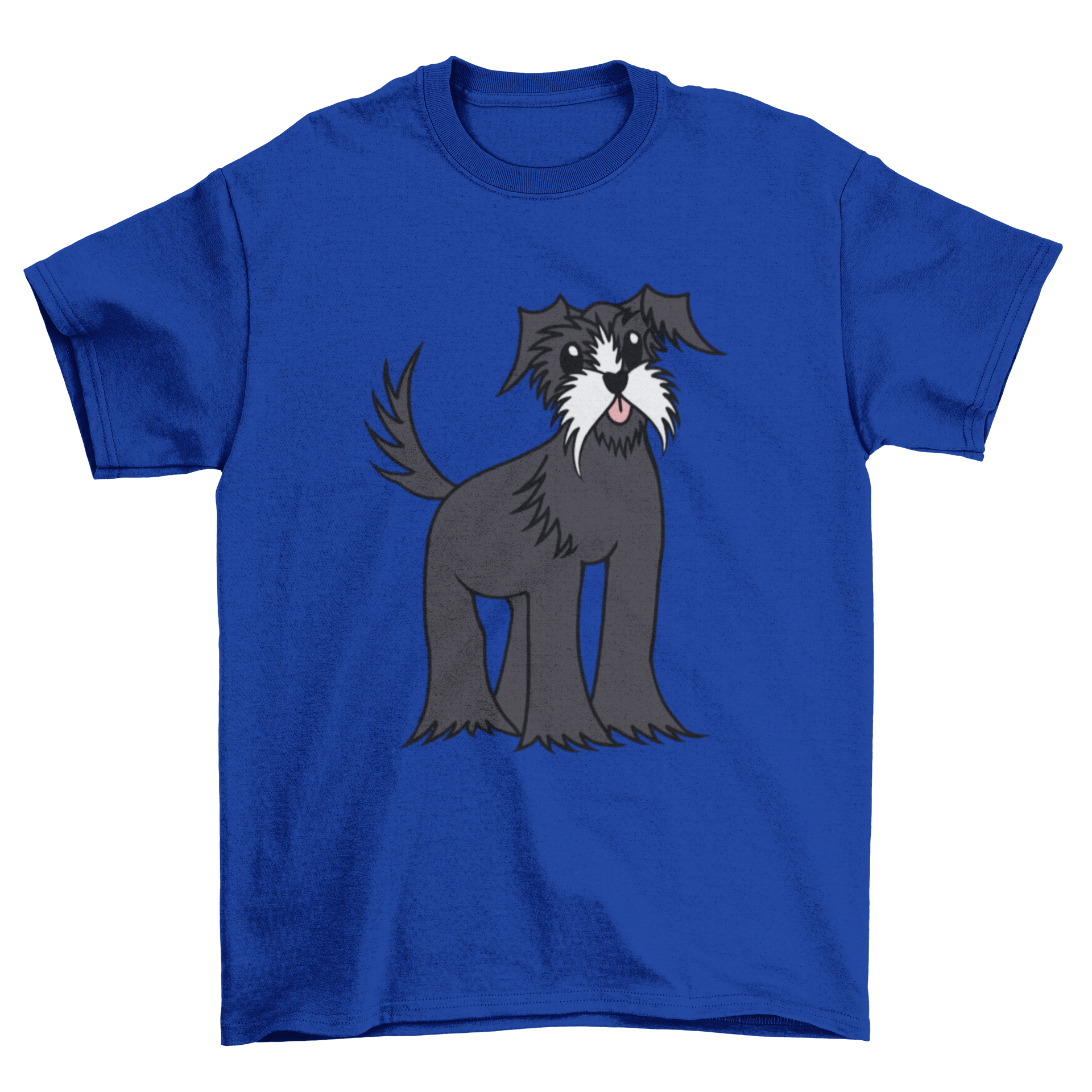 Cute schnauzer graphic on a stylish t-shirt design, perfect for dog lovers.