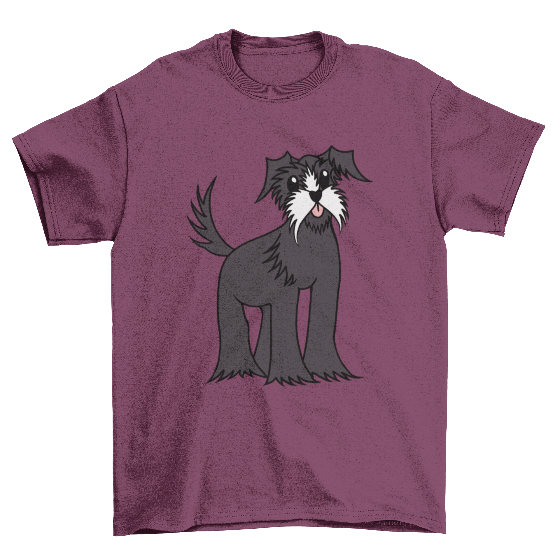 Cute schnauzer graphic on a stylish t-shirt design, perfect for dog lovers.