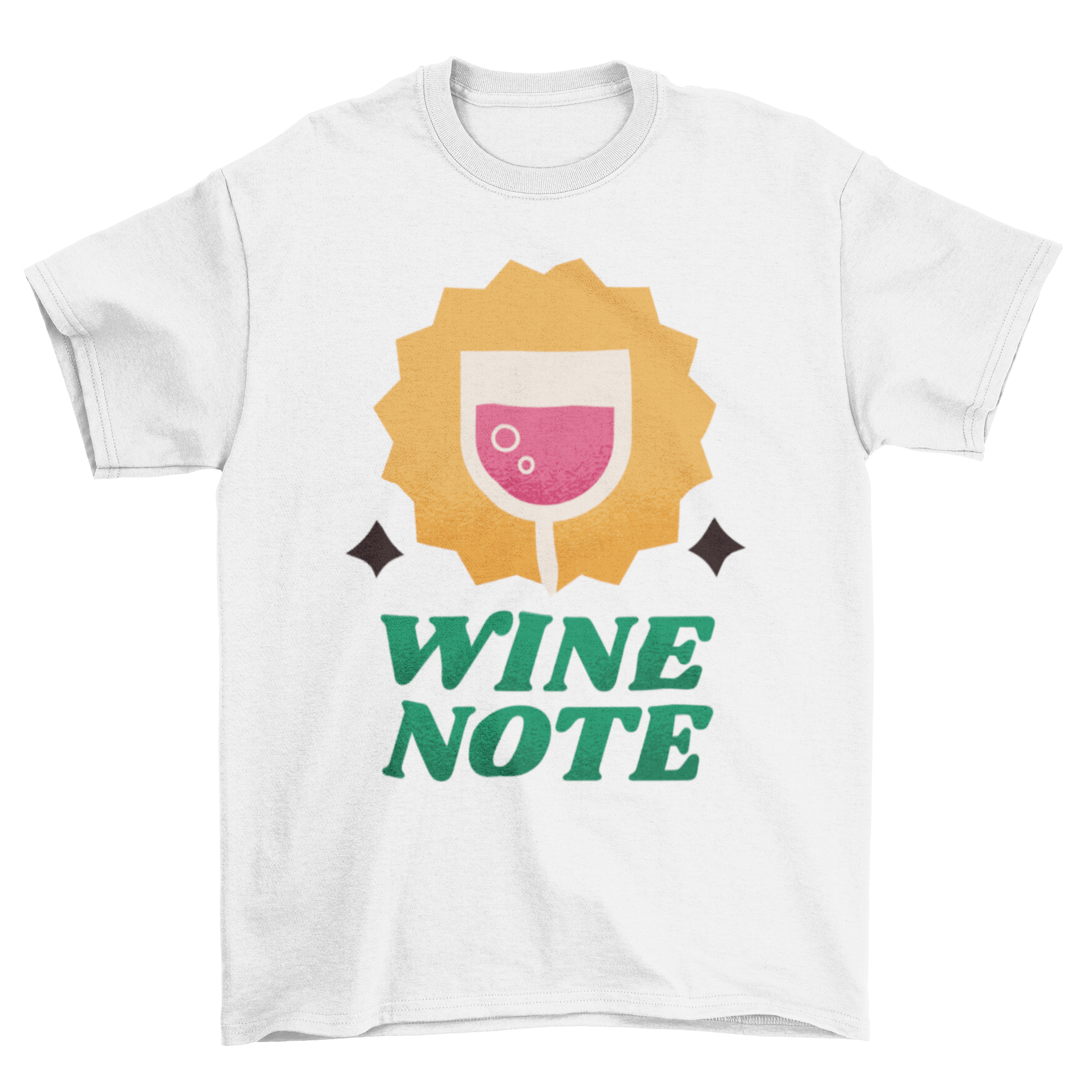 Cute wine glass t-shirt featuring the quote 'WINE NOTE', designed for wine lovers.