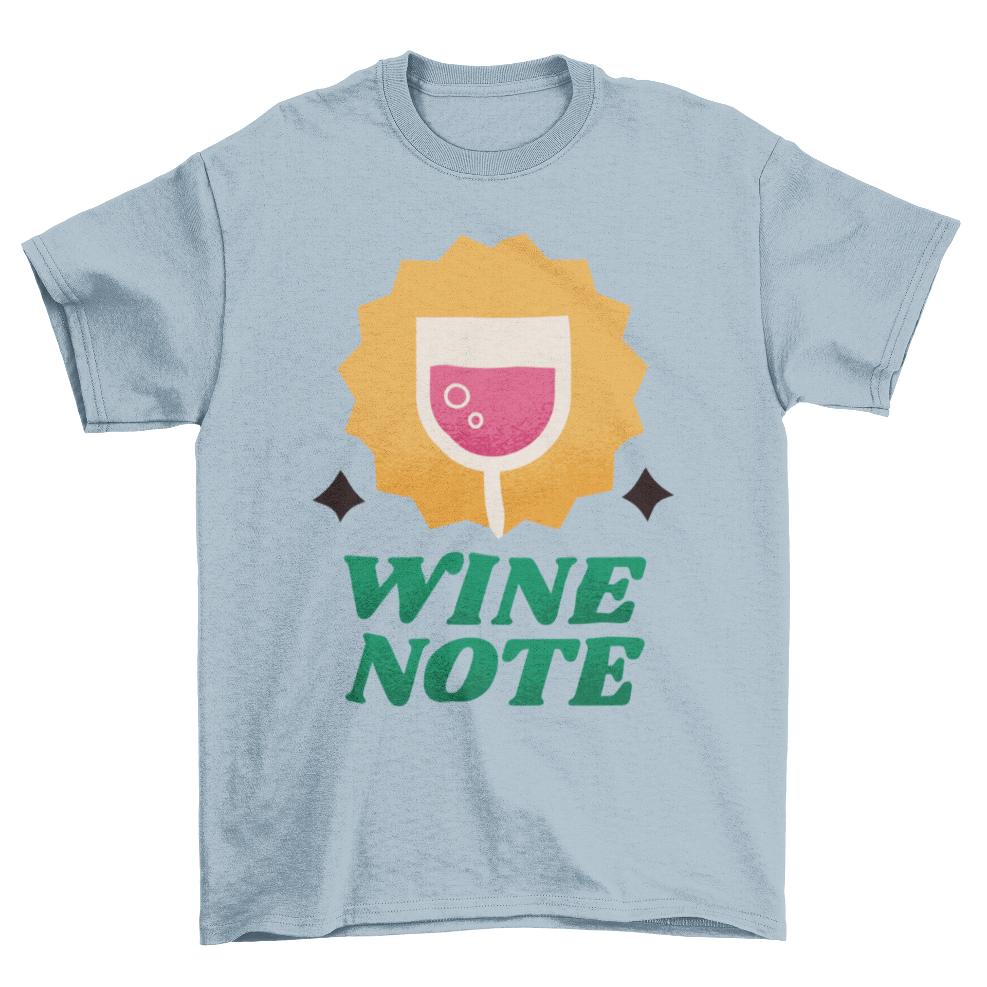 Cute wine glass t-shirt featuring the quote 'WINE NOTE', designed for wine lovers.