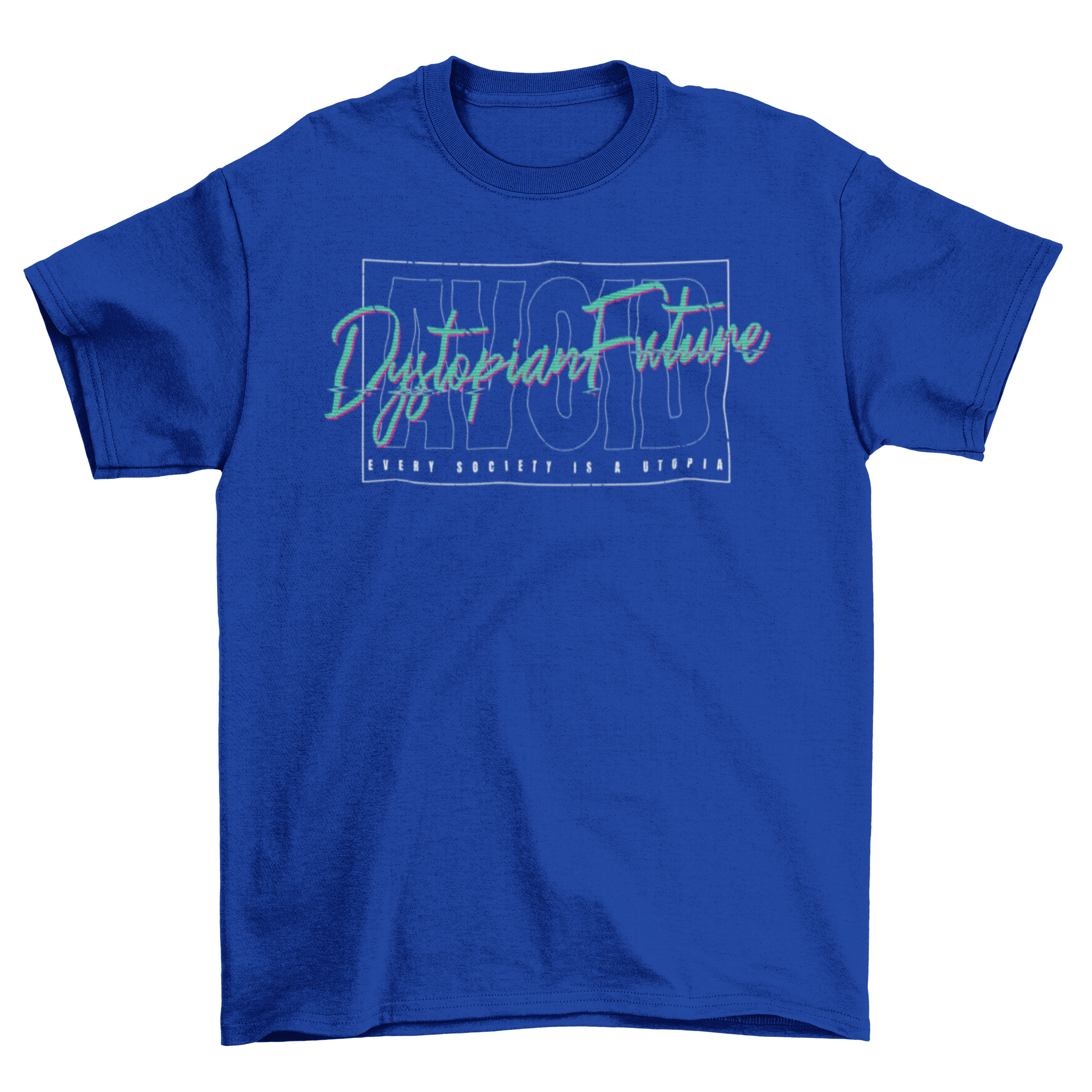 A stylish Cyberpunk t-shirt featuring a vibrant design with editable text, perfect for creative expression.