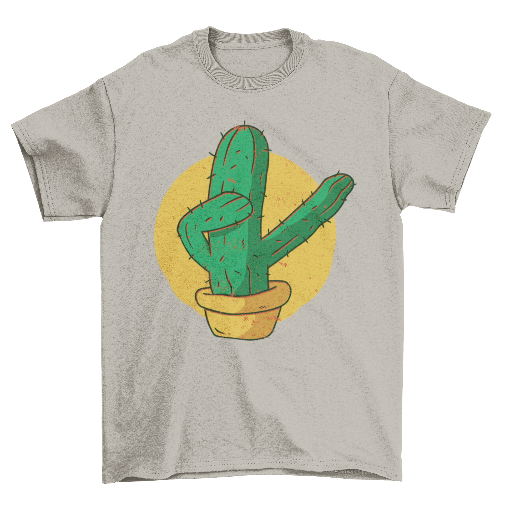 A stylish Dabbing Cactus T-Shirt featuring a playful cactus illustration in a dabbing pose, perfect for casual wear.