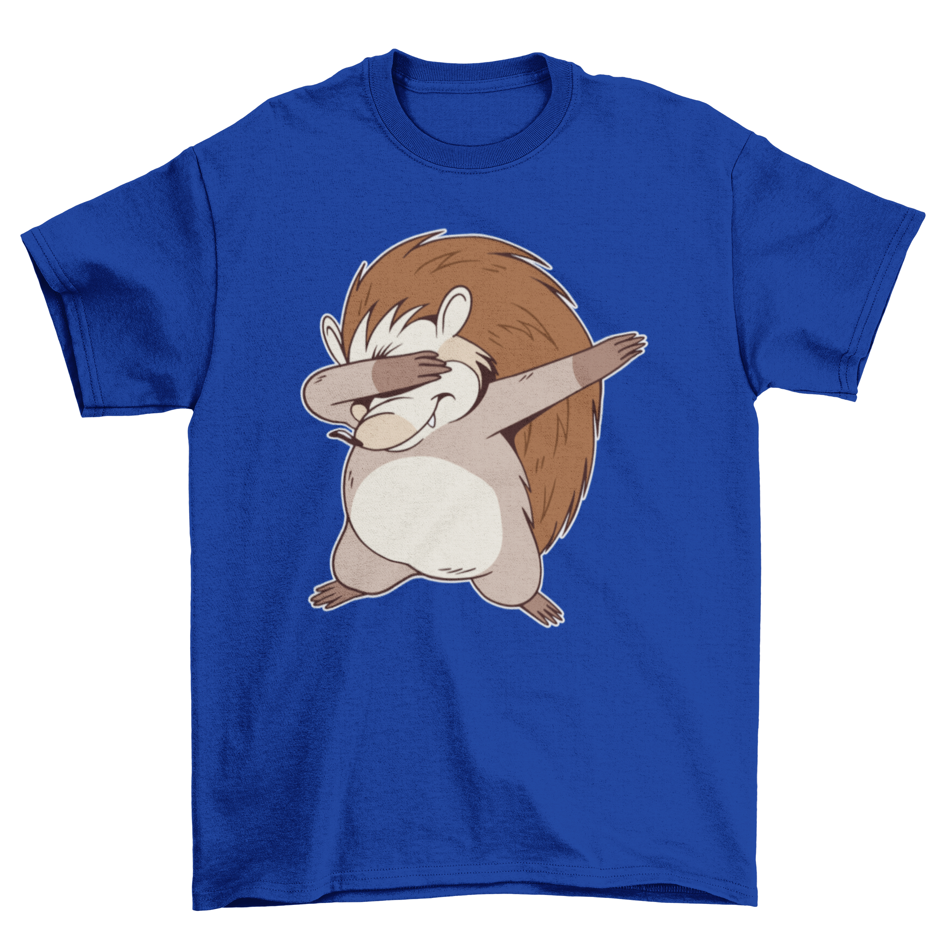 A playful Dabbing Hedgehog T-shirt featuring a cute hedgehog in a dabbing pose, perfect for casual wear.