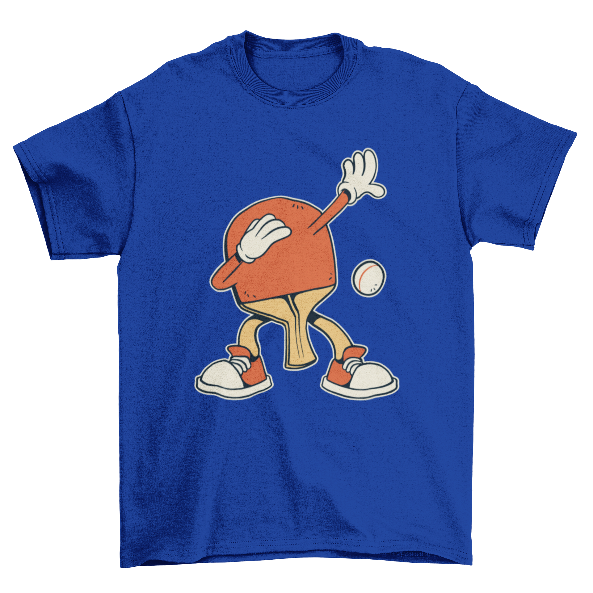 A stylish t-shirt featuring a ping-pong racket dabbing, perfect for sports enthusiasts.