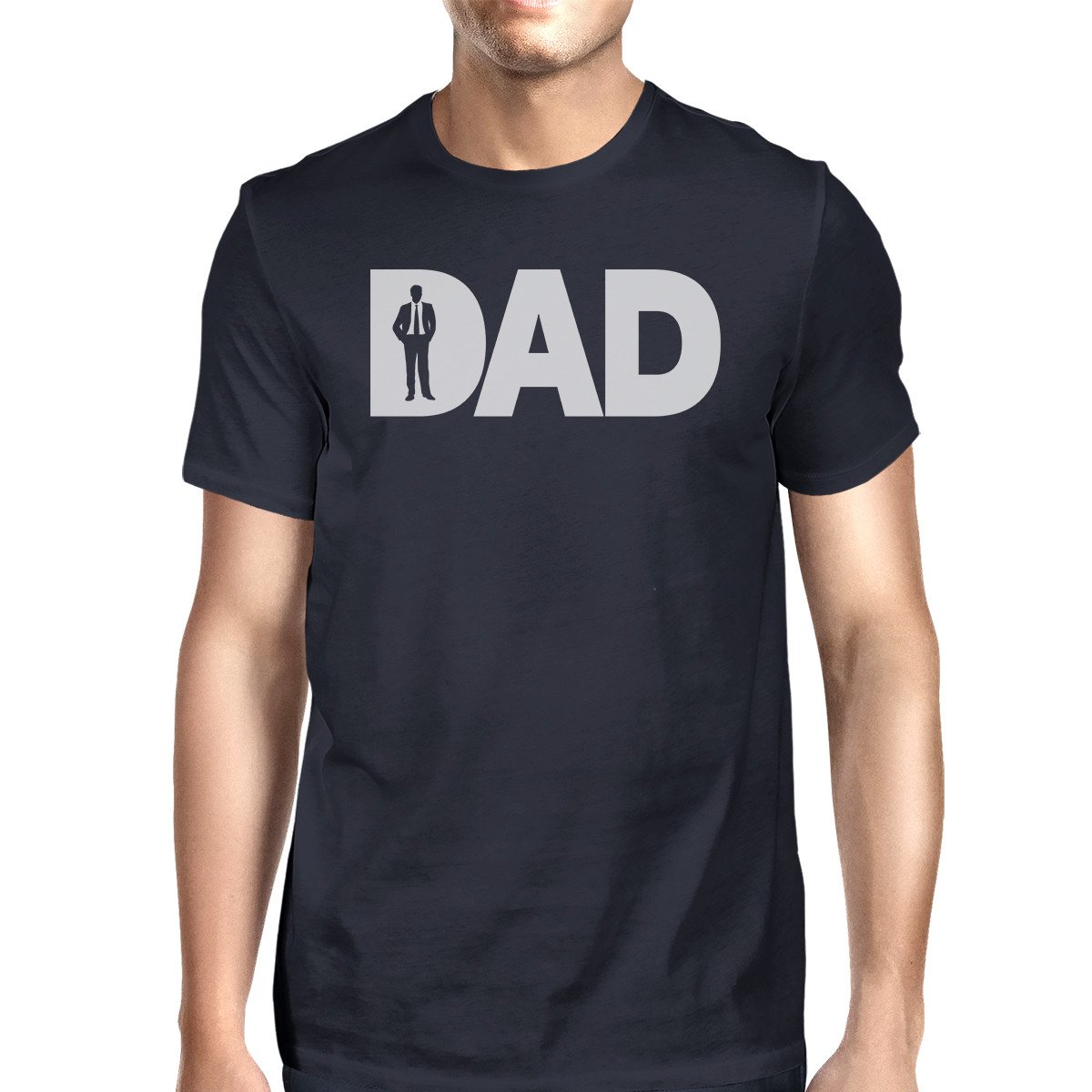 Dad Business Mens Navy Round Neck T-Shirt featuring a funny graphic design, made from 100% ring spun cotton for comfort.