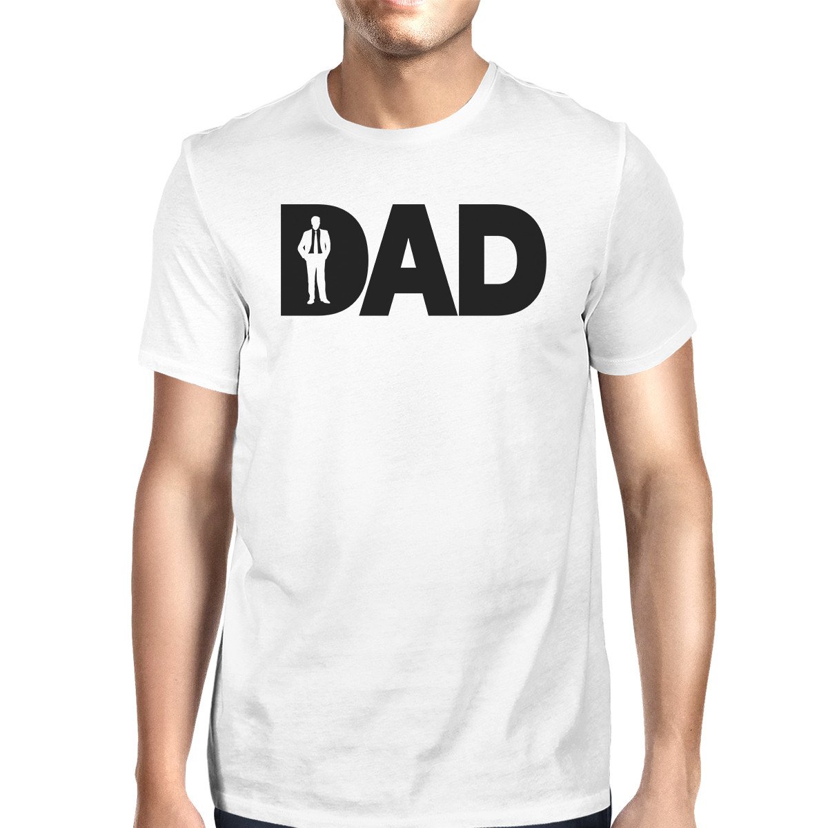 A white t-shirt featuring a funny design for busy dads, made of 100% ring spun cotton, perfect for Father's Day gifts.