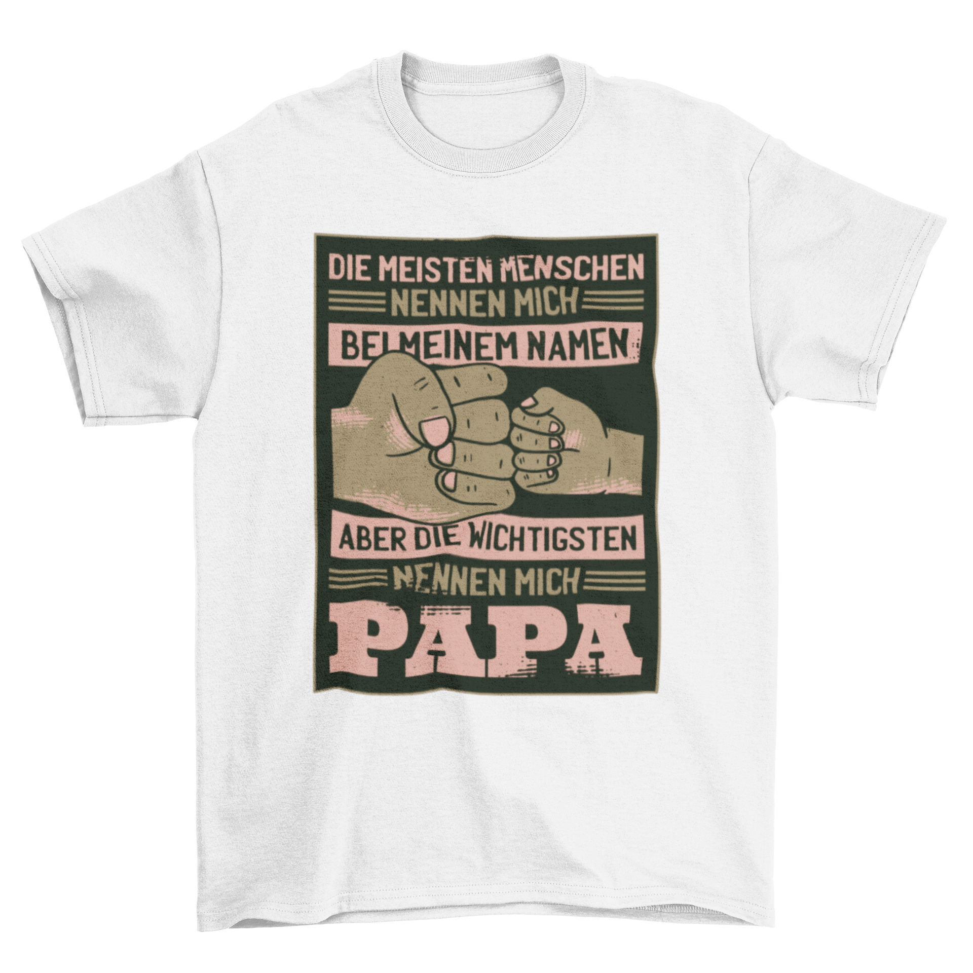 A stylish t-shirt featuring a heartfelt German quote about fatherhood, perfect for dads.