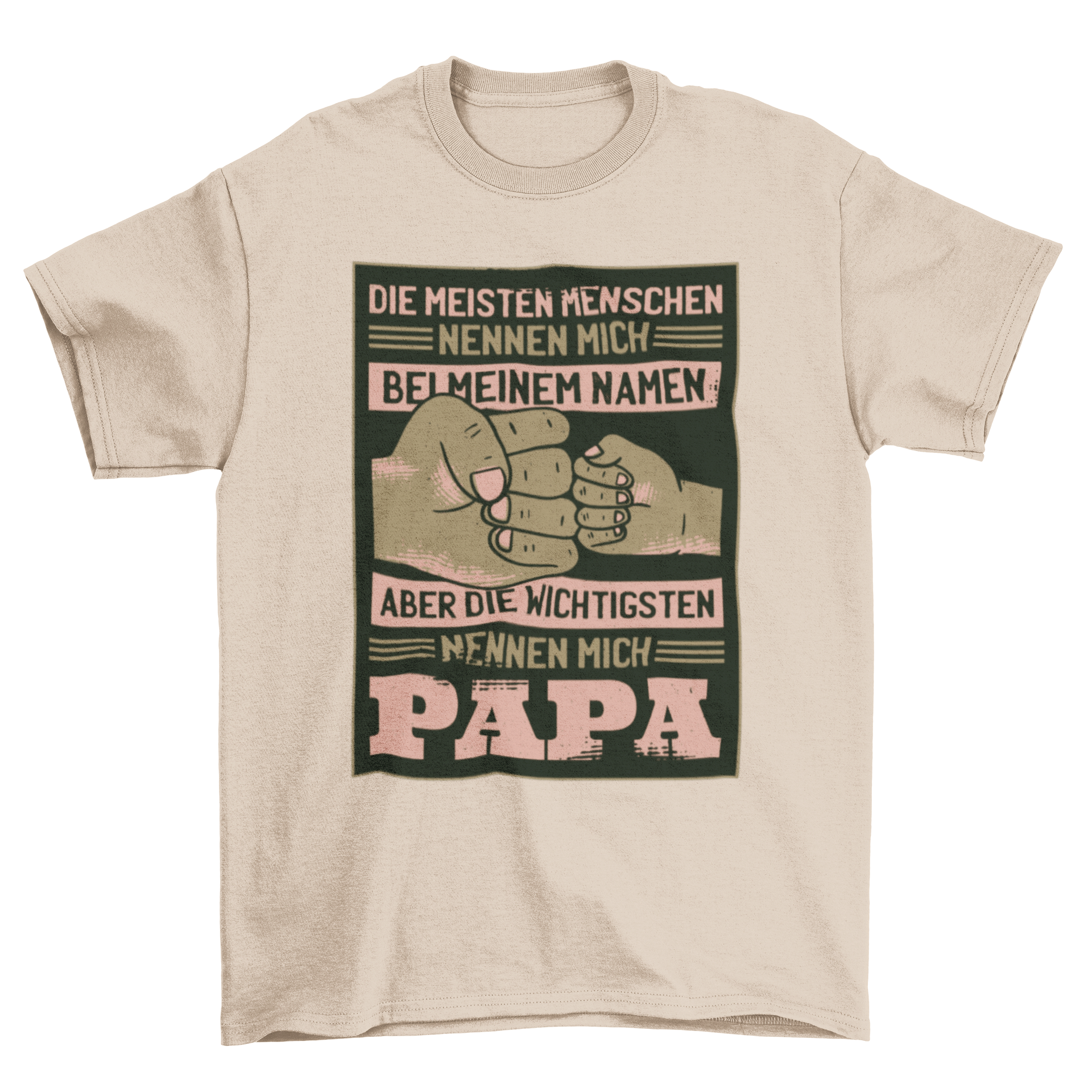 A stylish t-shirt featuring a heartfelt German quote about fatherhood, perfect for dads.