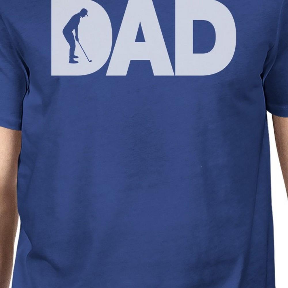 Dad Golf Men's Blue Cute Graphic Tee featuring a unique graphic design, made from 100% ring spun cotton for comfort.