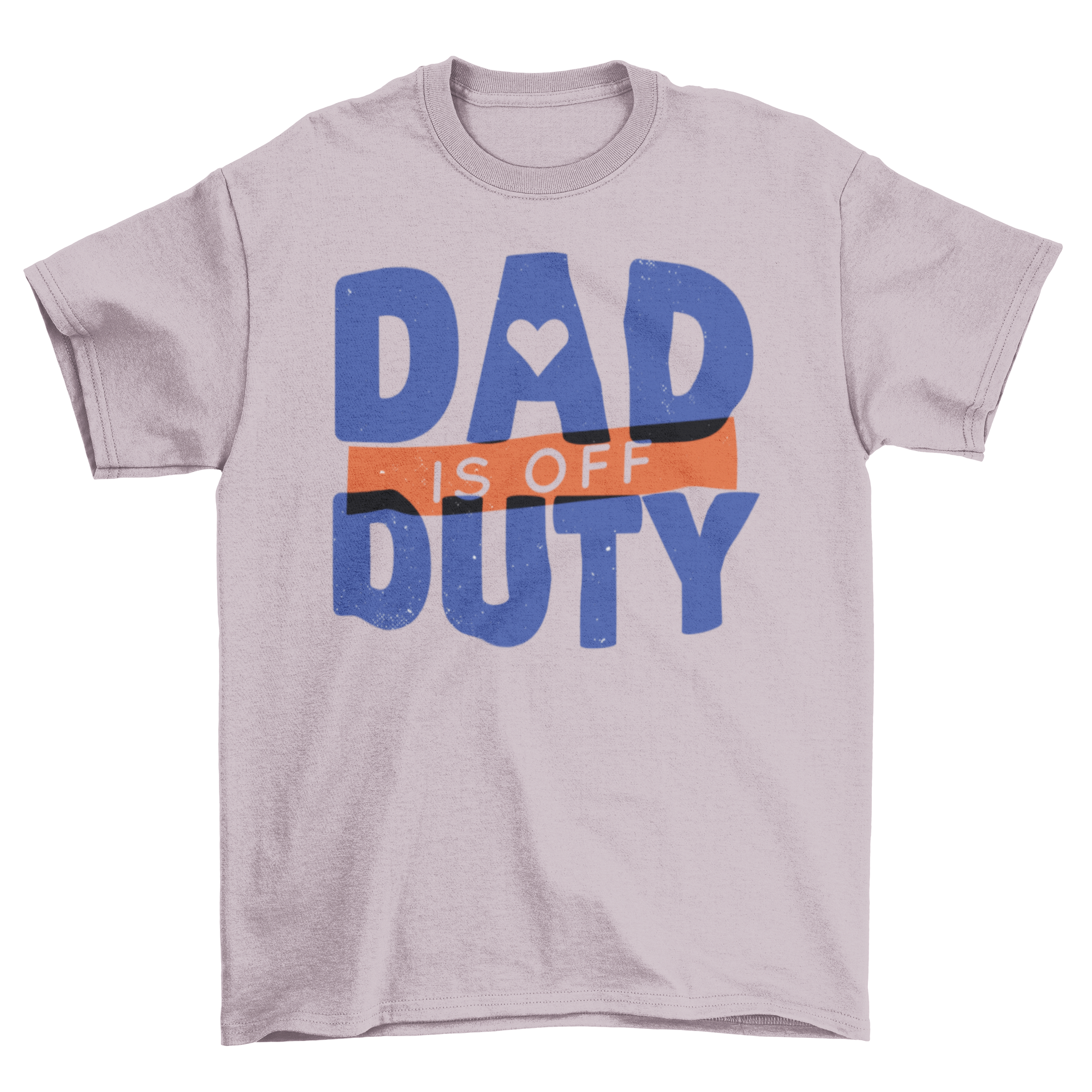 A stylish blue and red t-shirt with the quote 'Dad is off duty' printed on it, perfect for casual wear.