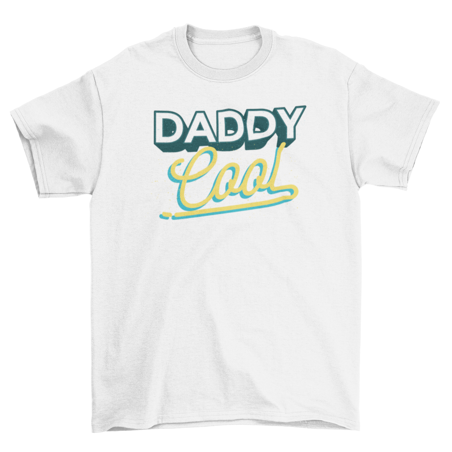 A stylish Daddy Cool t-shirt featuring a bold caption, perfect for Father's Day celebrations.