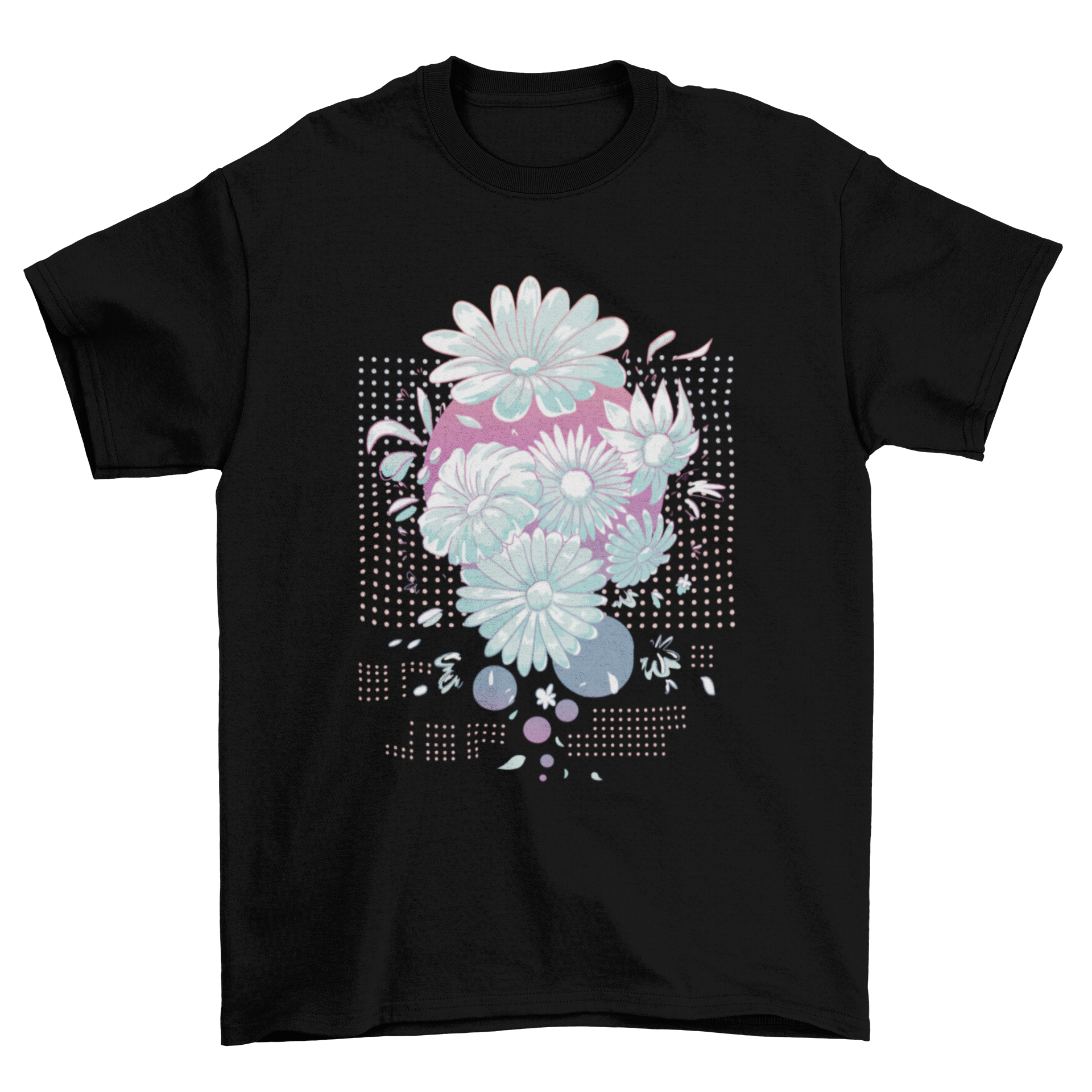 A stylish t-shirt featuring a vibrant daisy flower design, perfect for casual wear.