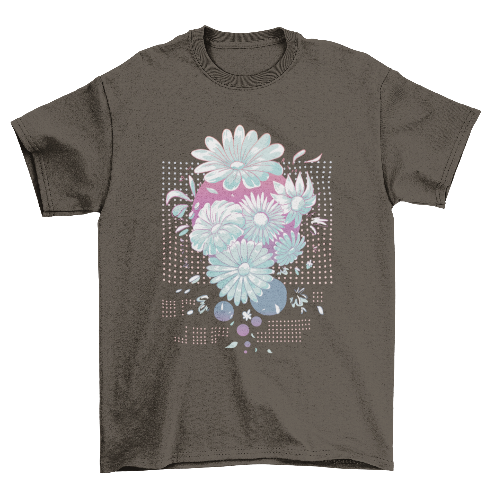 A stylish t-shirt featuring a vibrant daisy flower design, perfect for casual wear.