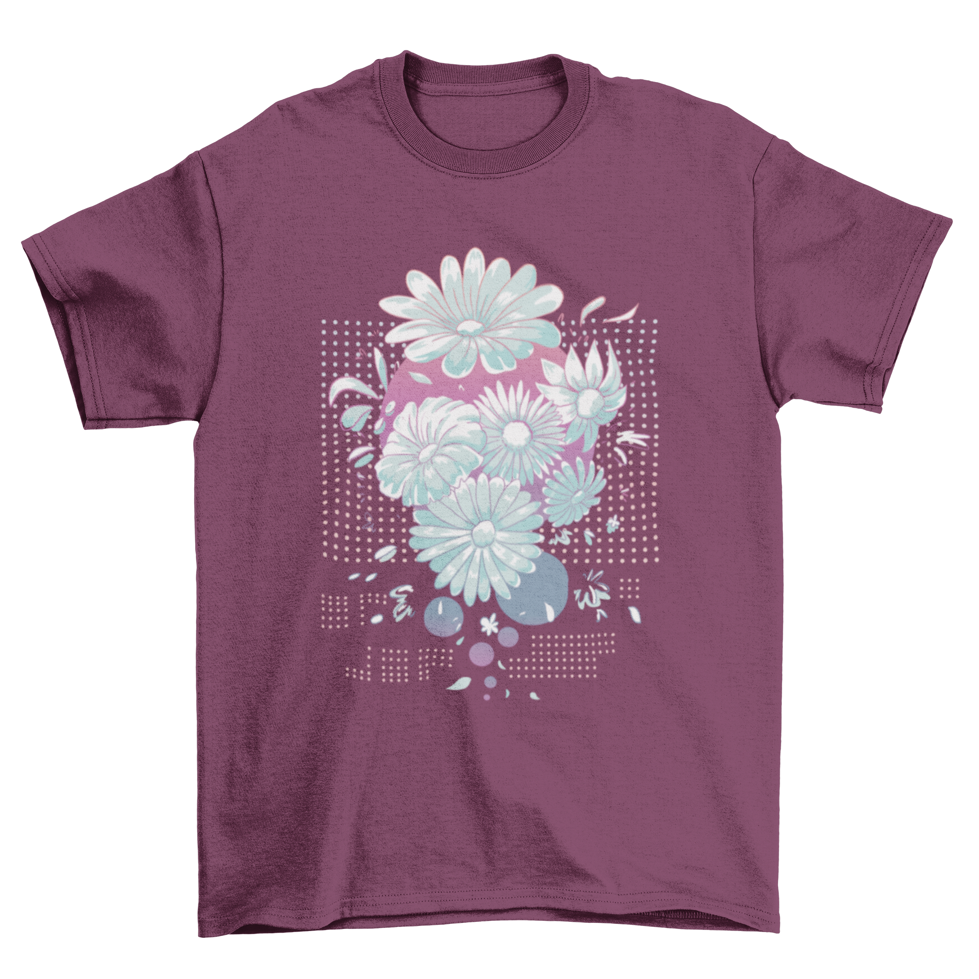 A stylish t-shirt featuring a vibrant daisy flower design, perfect for casual wear.