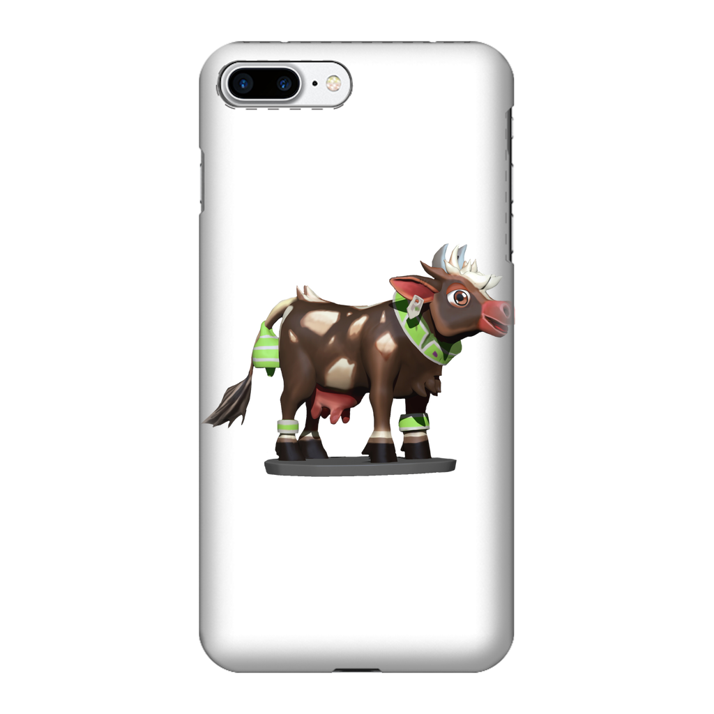 Dark Brown Cow Fully Printed Tough Phone Case showcasing a unique cow print design with durable rubber and hard shell construction.