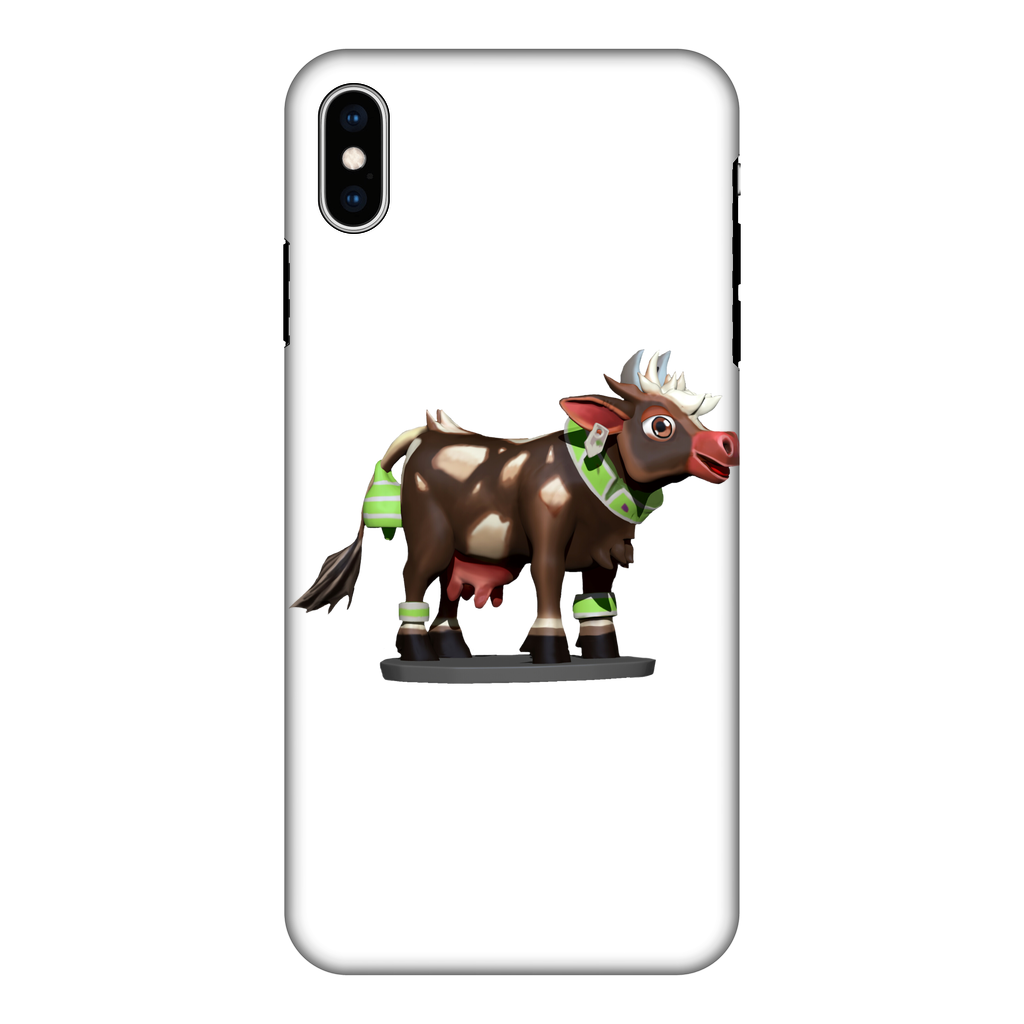 Dark Brown Cow Fully Printed Tough Phone Case showcasing a unique cow print design with durable rubber and hard shell construction.