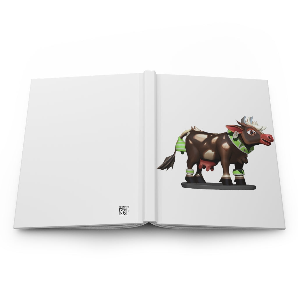 Dark Brown Cow Hardcover Journal with matte finish, customizable covers, and lined pages, ideal for personal journaling.