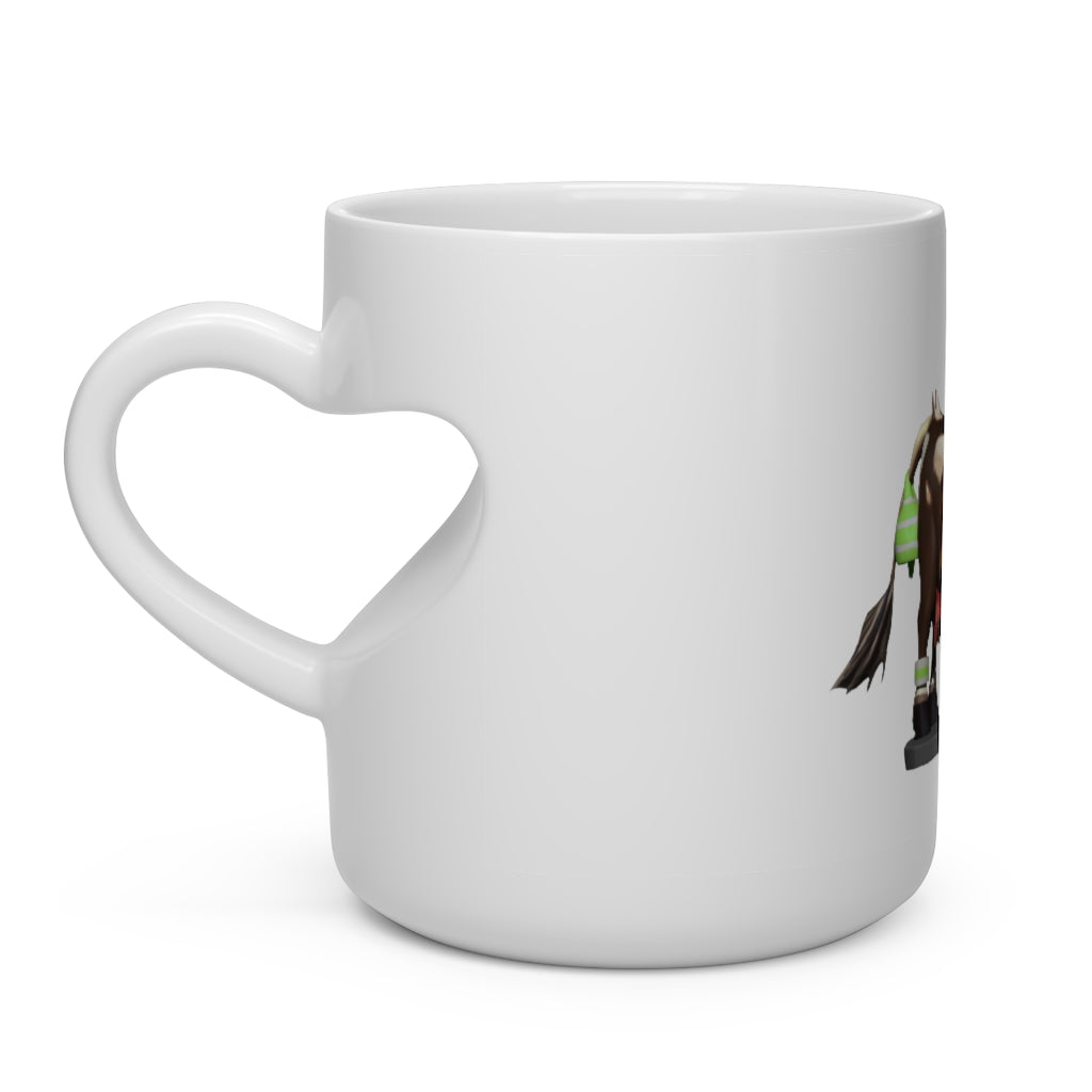 Dark Brown Cow Heart Shape Mug with a heart-shaped handle, perfect for hot beverages.