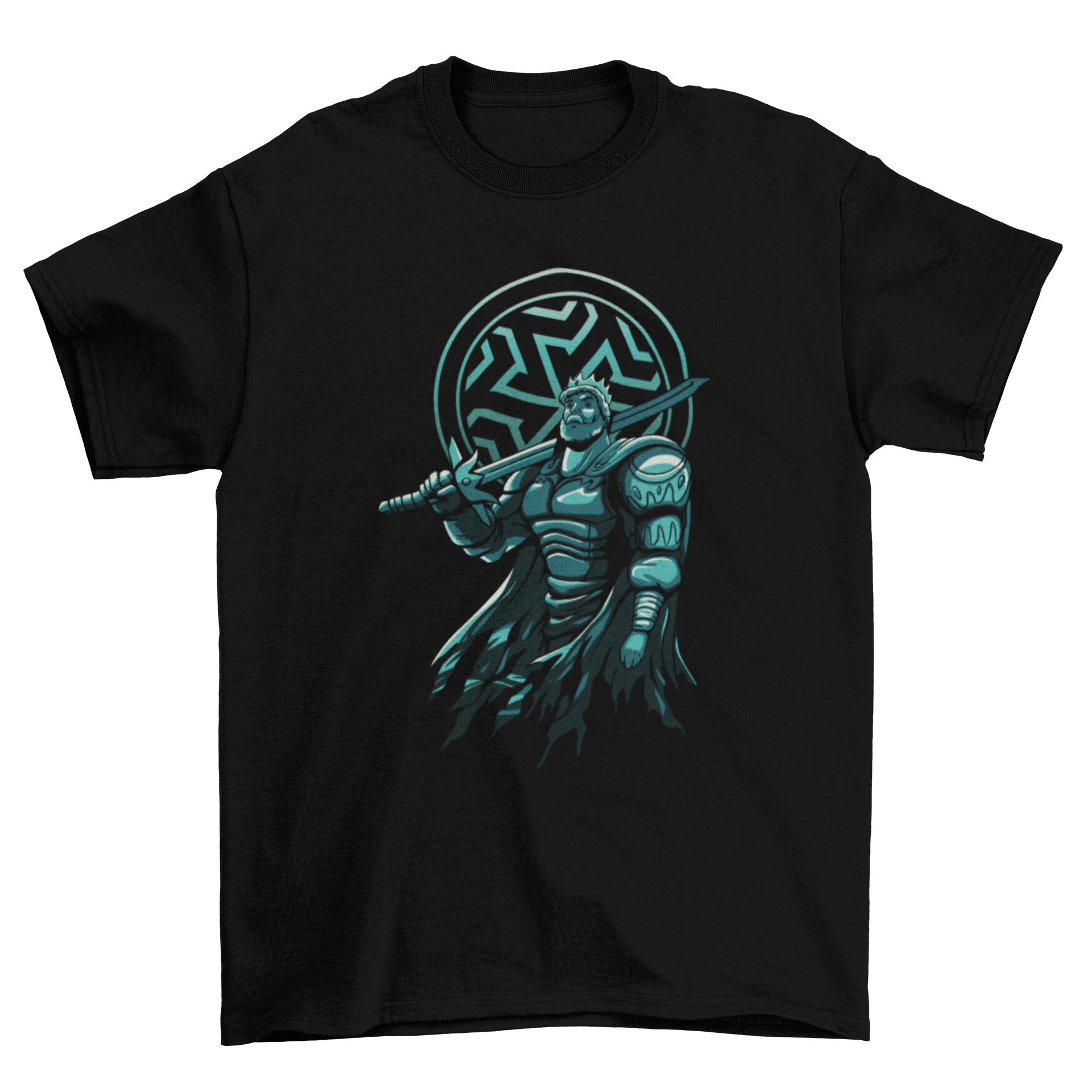 Dark King fantasy t-shirt featuring a regal figure in dark robes, showcasing intricate artwork and vibrant colors.