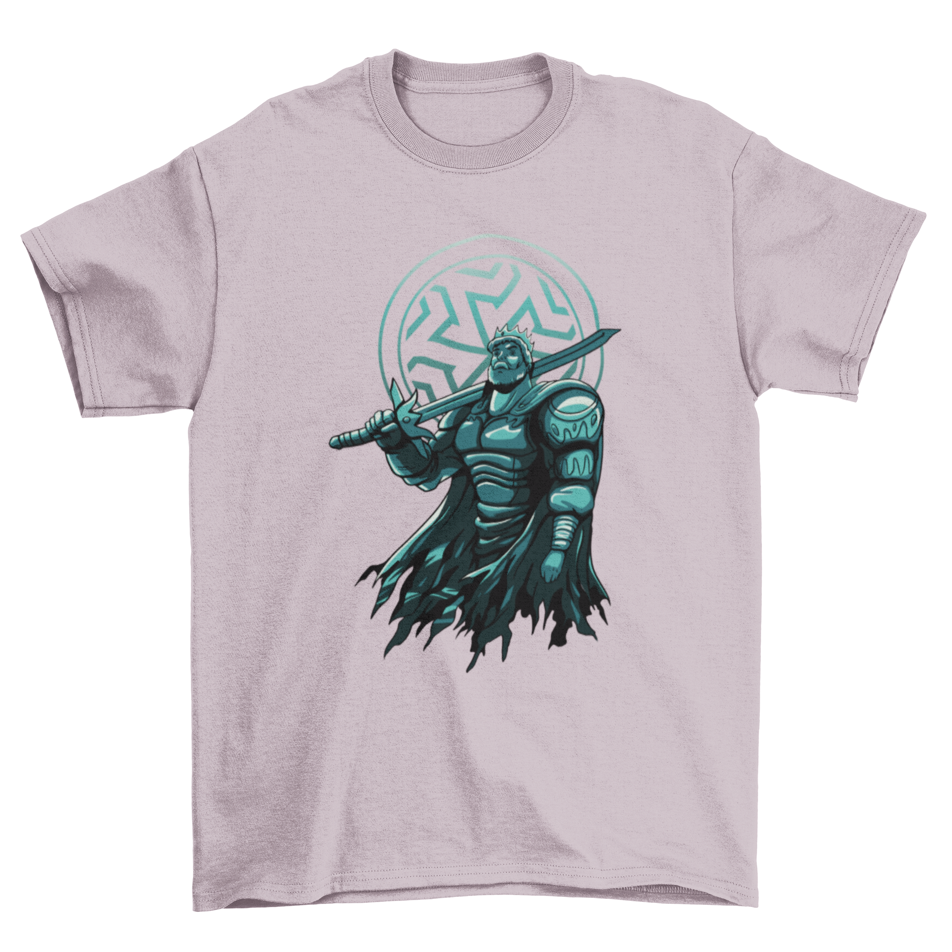 Dark King fantasy t-shirt featuring a regal figure in dark robes, showcasing intricate artwork and vibrant colors.