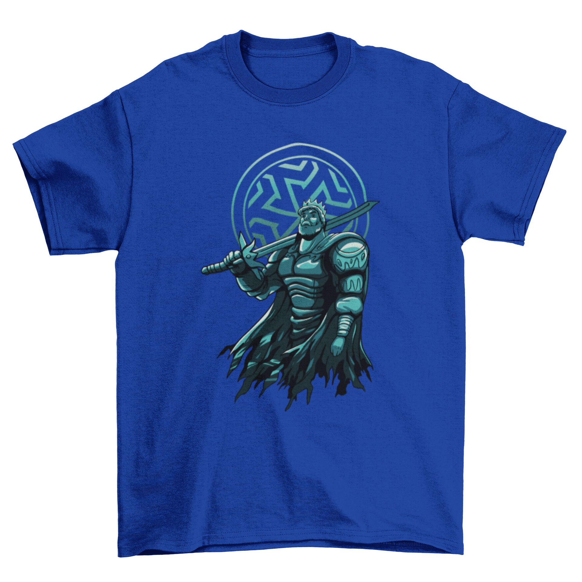 Dark King fantasy t-shirt featuring a regal figure in dark robes, showcasing intricate artwork and vibrant colors.