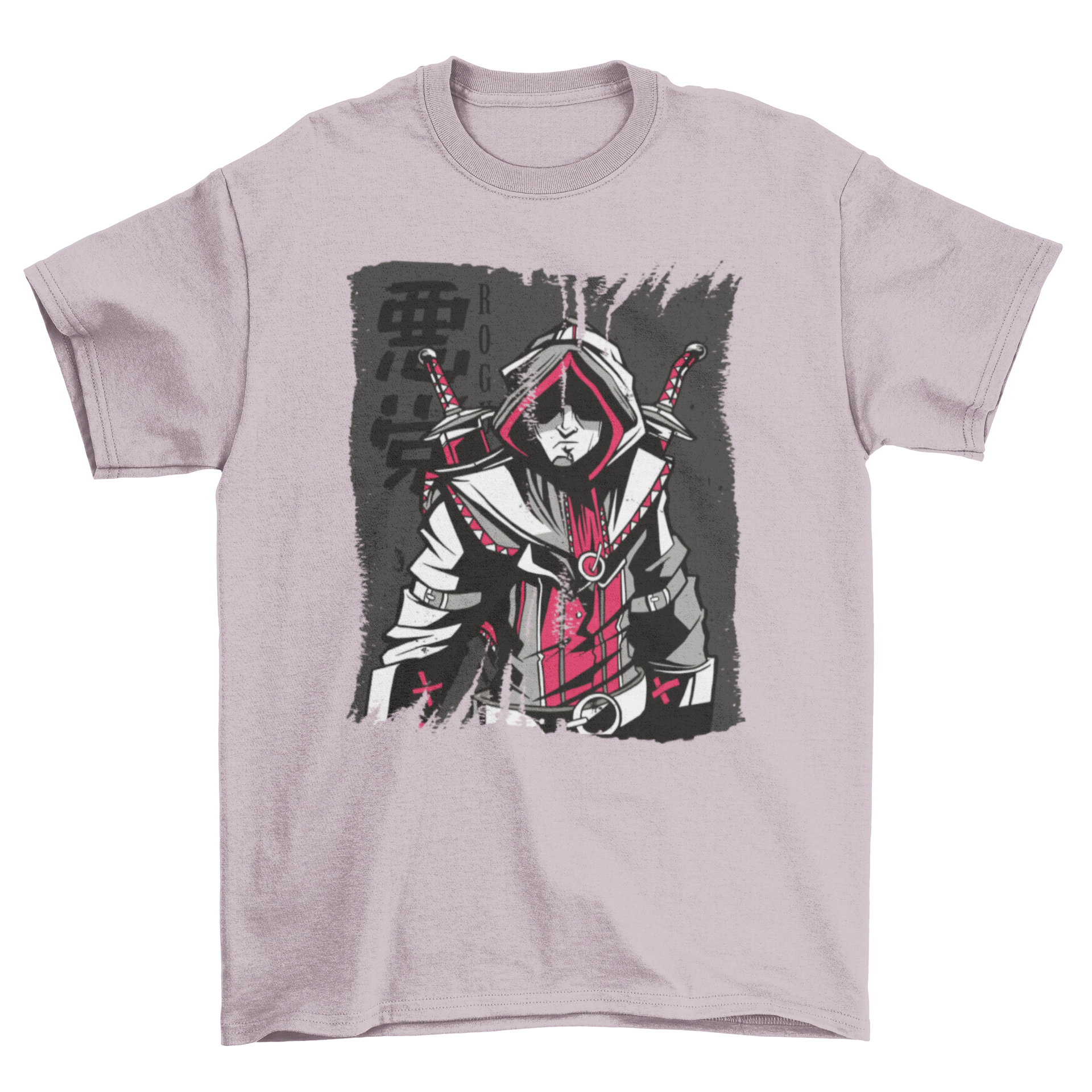 Dark Medieval Assassin T-shirt featuring a detailed assassin character design in a dark theme.