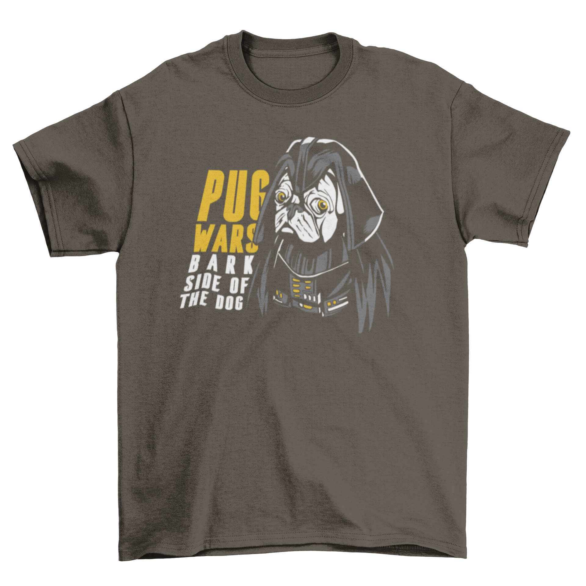 Darth Pug T-shirt featuring a humorous quote and an adorable pug graphic.