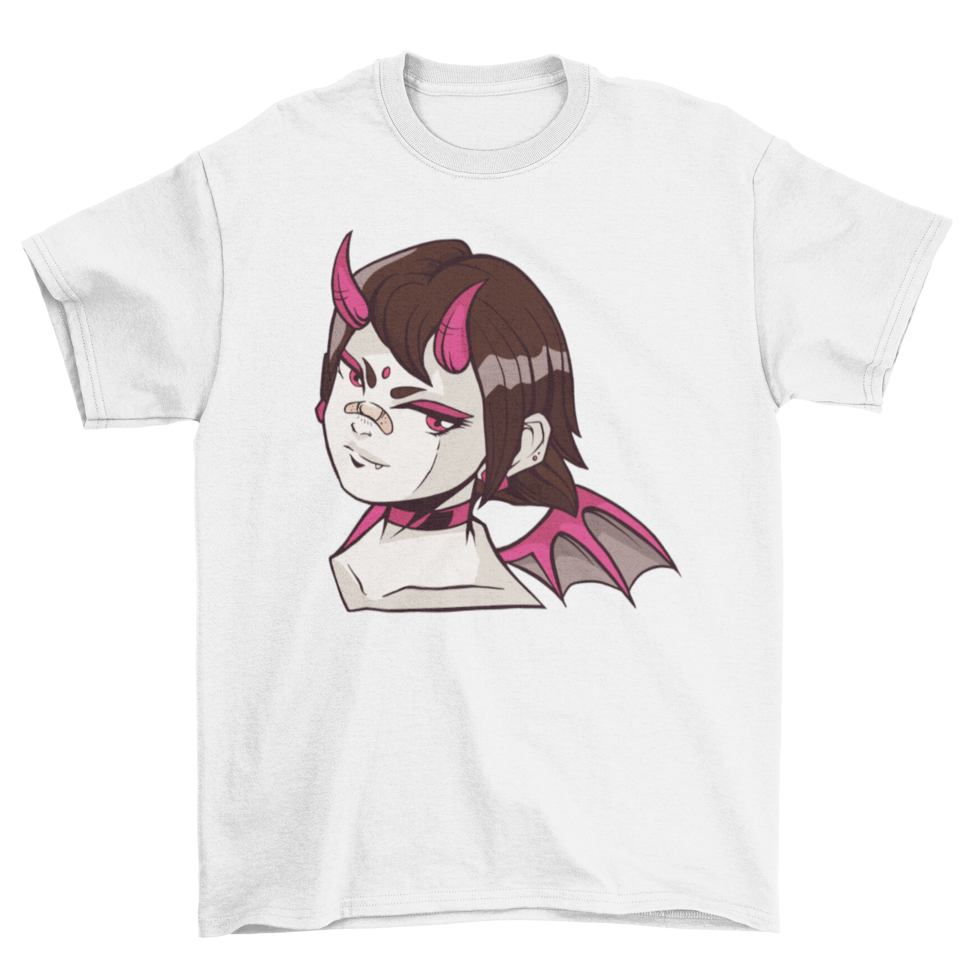 Demon girl anime t-shirt featuring a vibrant illustration of a demon girl in anime style, perfect for fans.