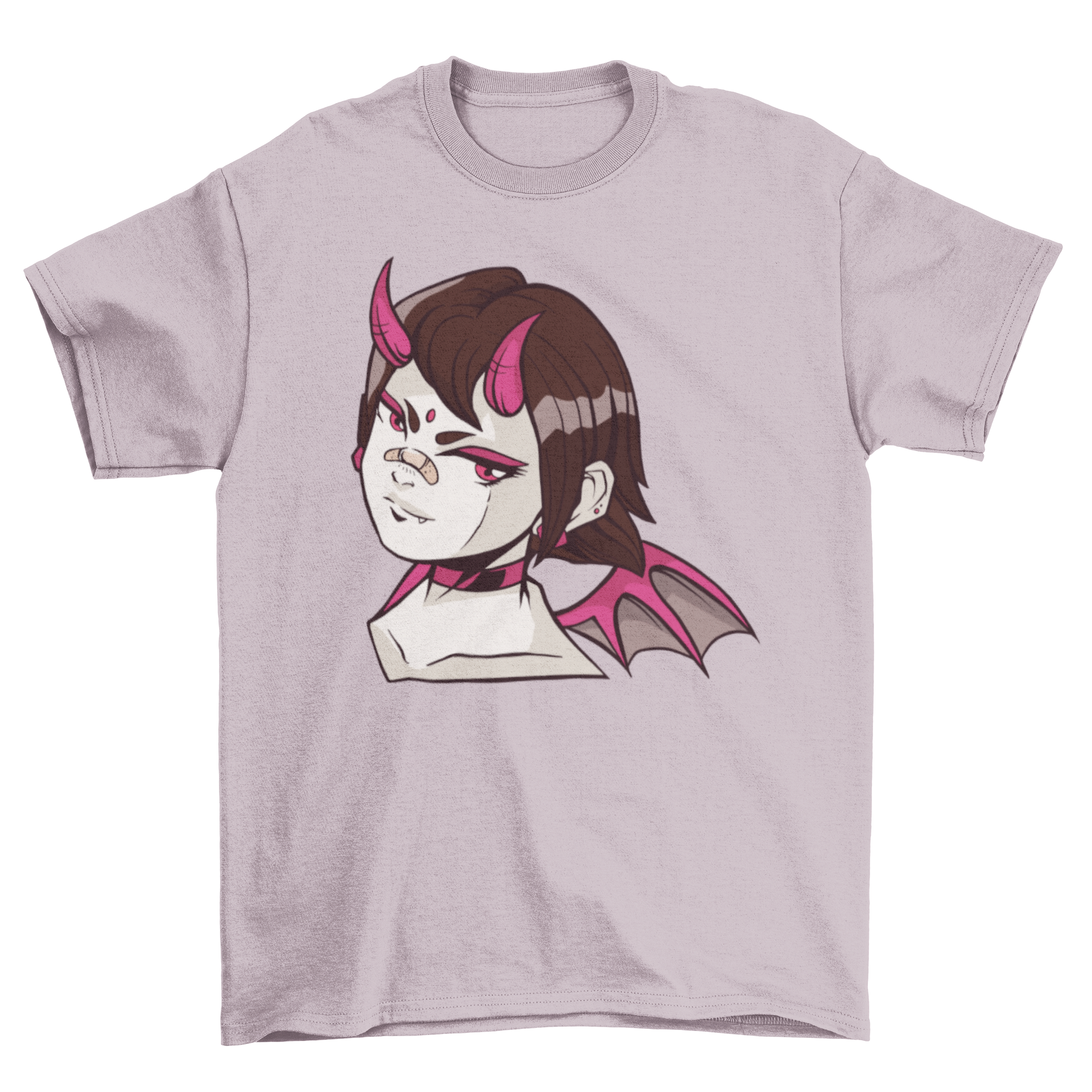 Demon girl anime t-shirt featuring a vibrant illustration of a demon girl in anime style, perfect for fans.