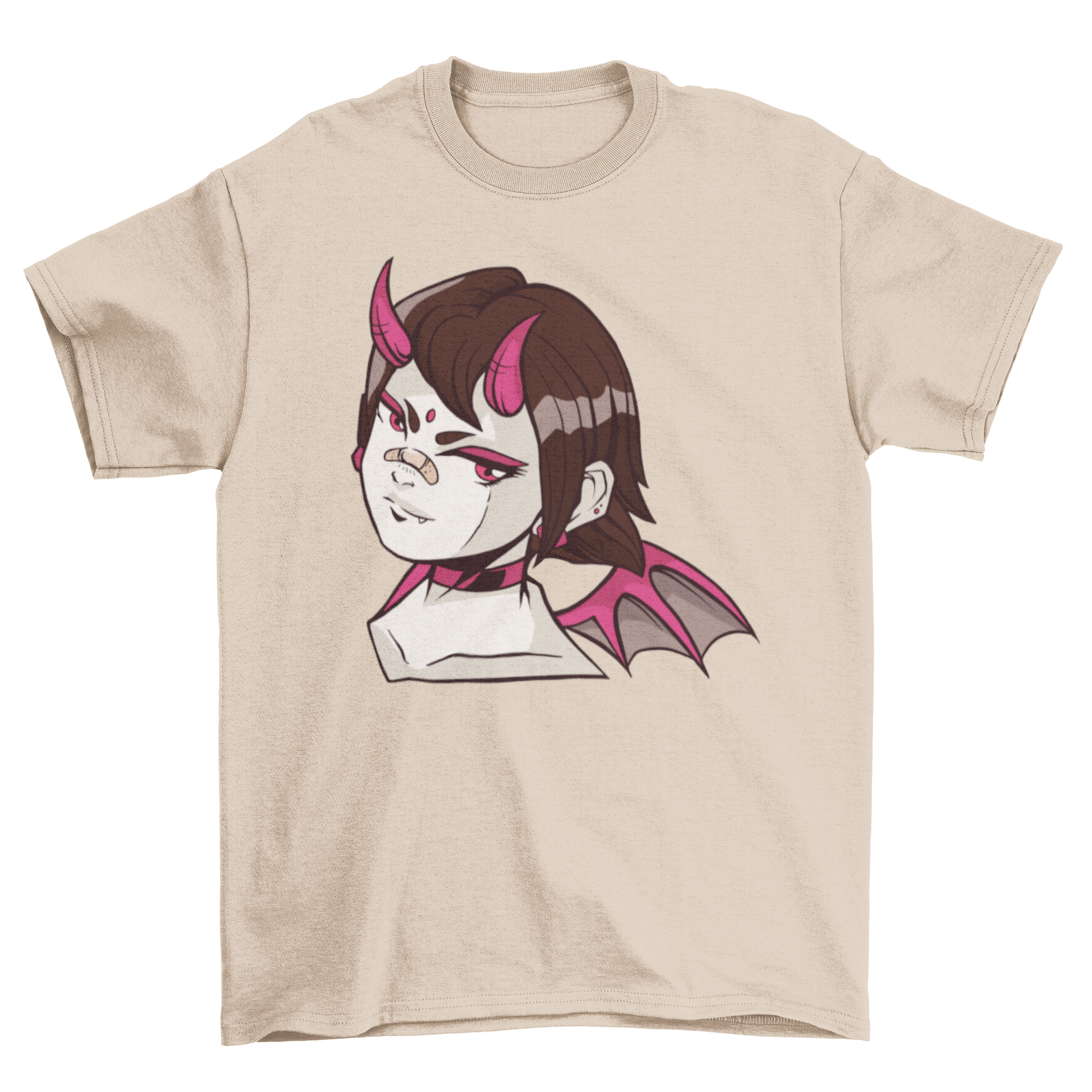 Demon girl anime t-shirt featuring a vibrant illustration of a demon girl in anime style, perfect for fans.