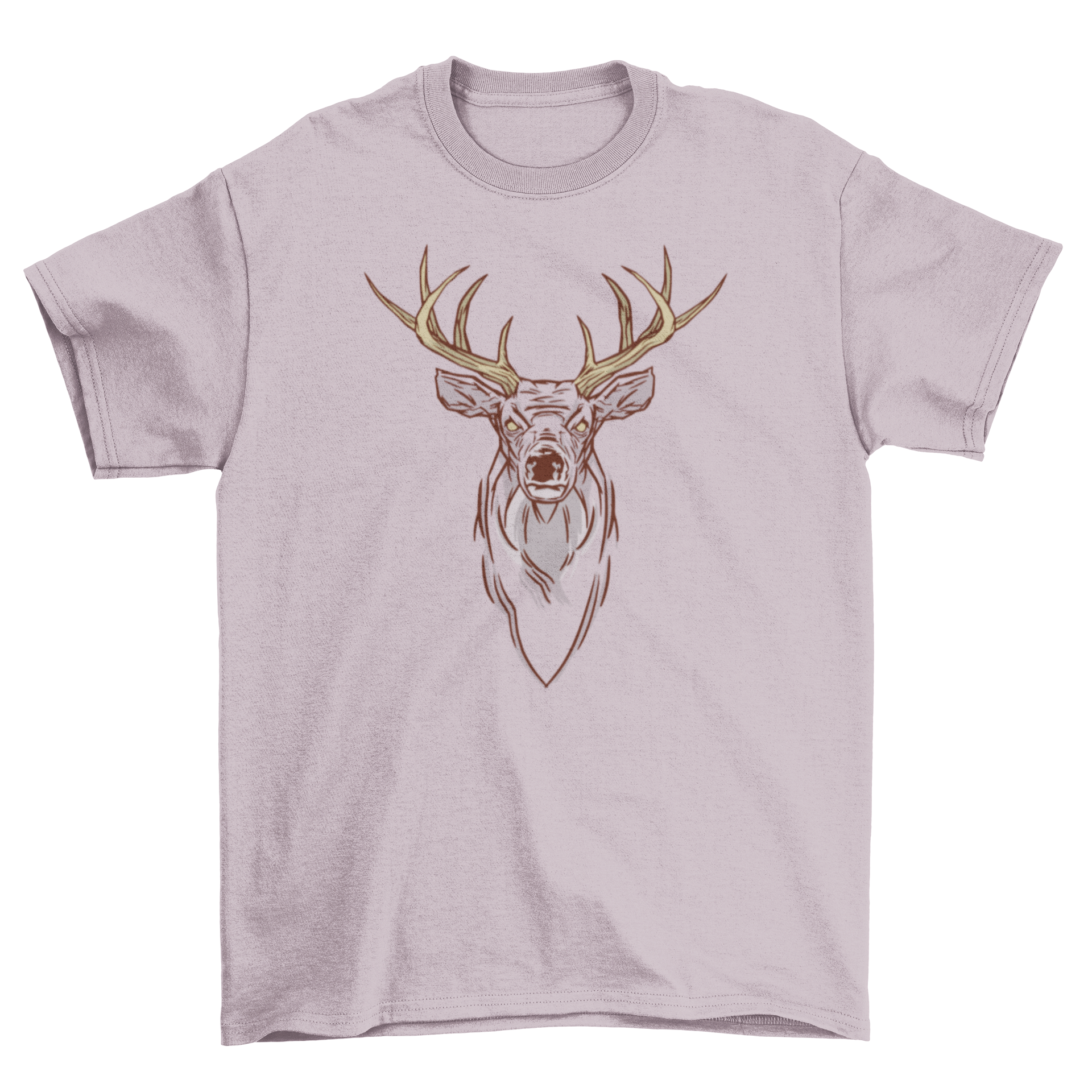 A stylish t-shirt featuring a hand-drawn deer head design, perfect for nature lovers.