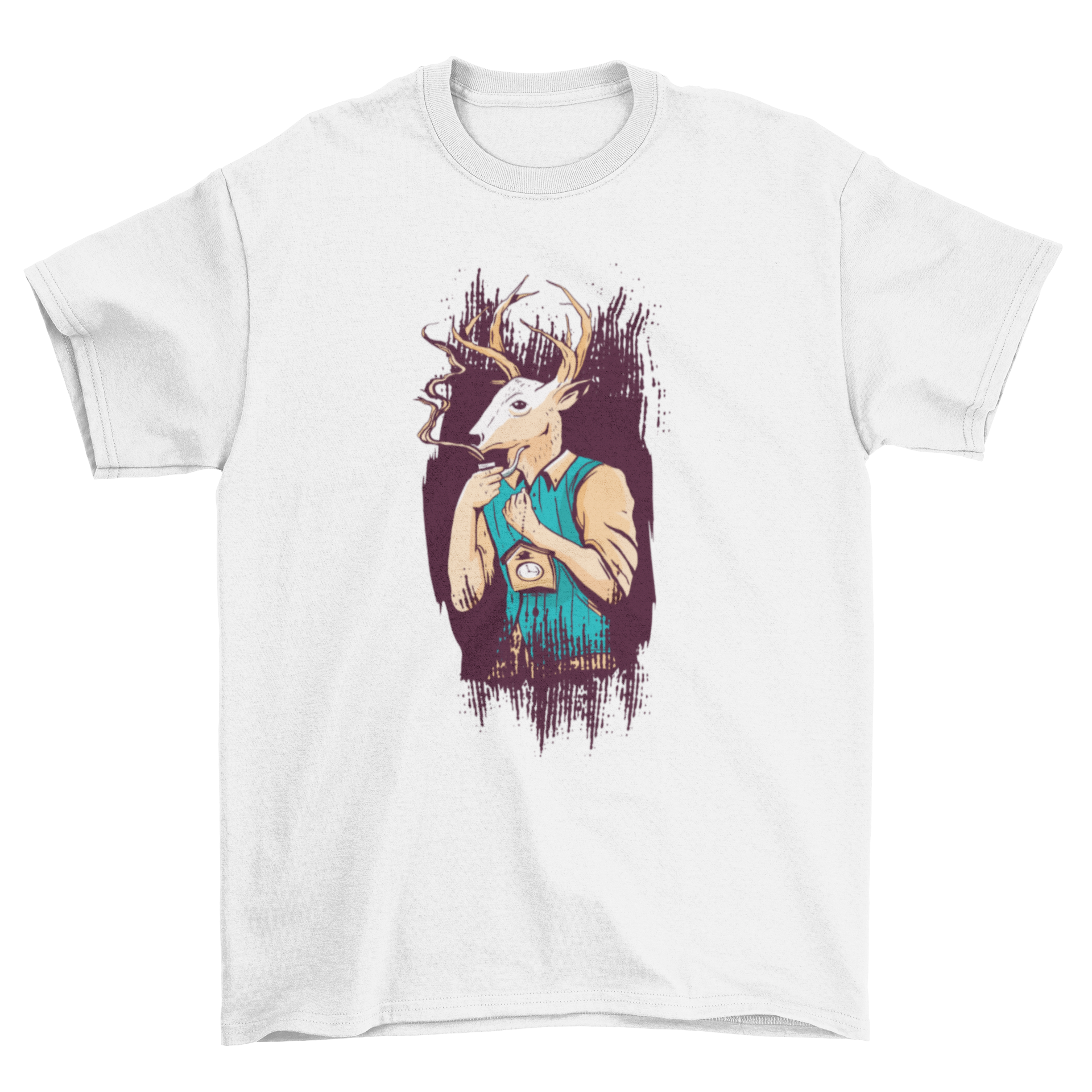 A stylish Deer Man T-shirt featuring a unique graphic design of a deer-man, perfect for casual wear.