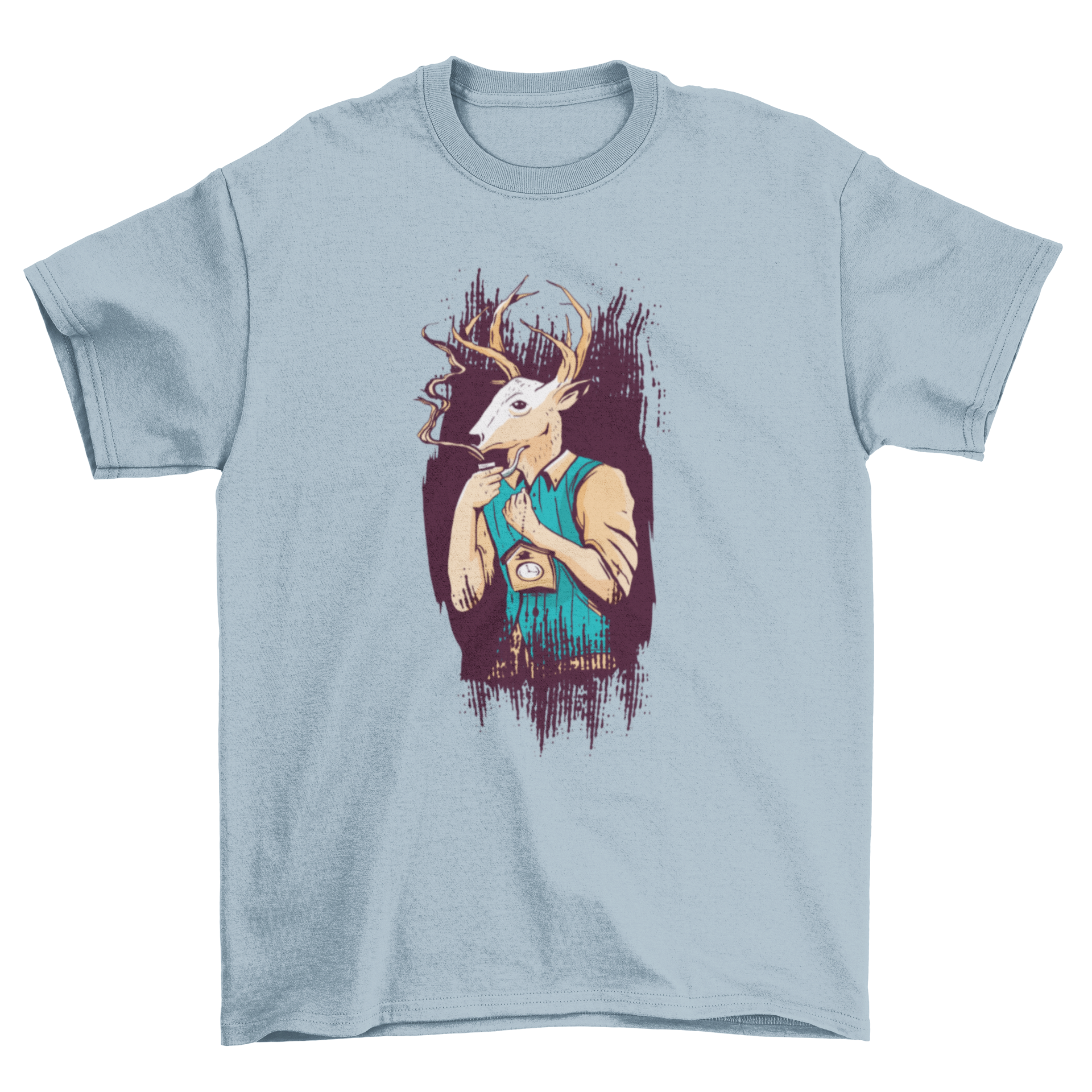 A stylish Deer Man T-shirt featuring a unique graphic design of a deer-man, perfect for casual wear.