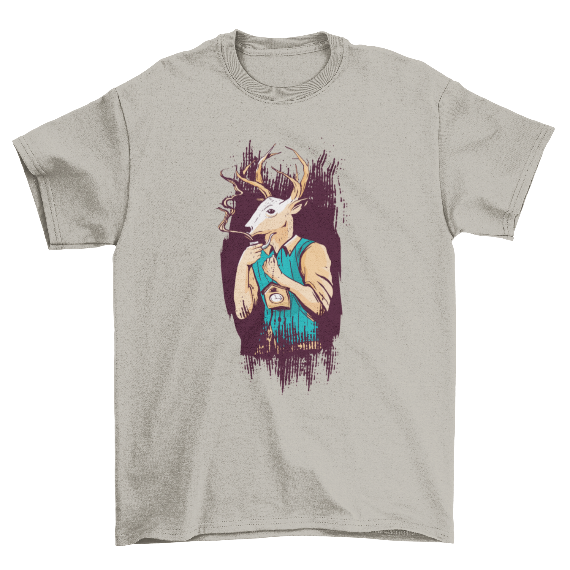 A stylish Deer Man T-shirt featuring a unique graphic design of a deer-man, perfect for casual wear.