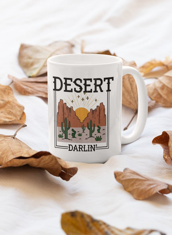 Desert Darlin Mug featuring a stylish design with a glossy finish and sturdy handle, perfect for coffee or tea.