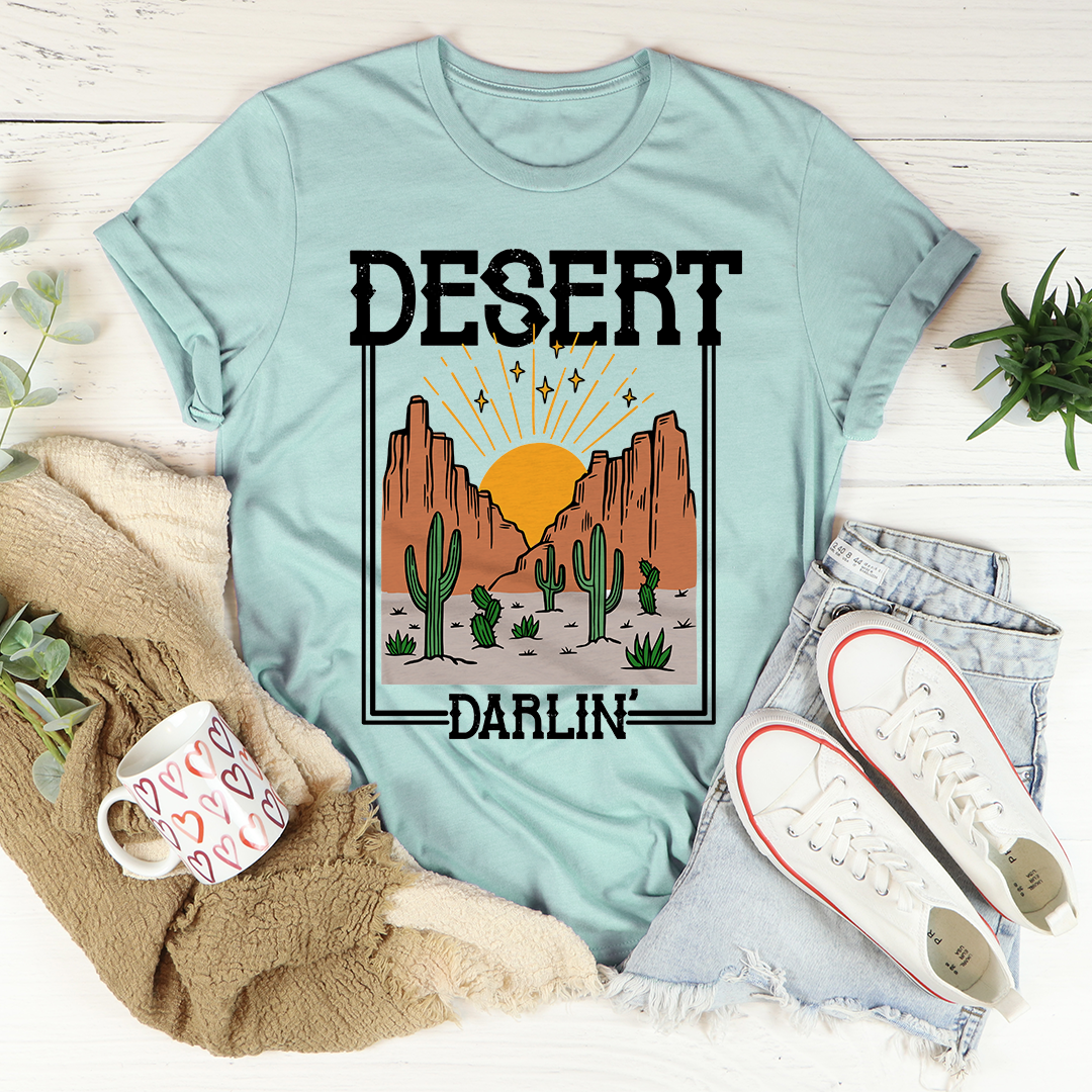 Desert Darlin' T-Shirt displayed on a mannequin, showcasing its soft fabric and stylish design.