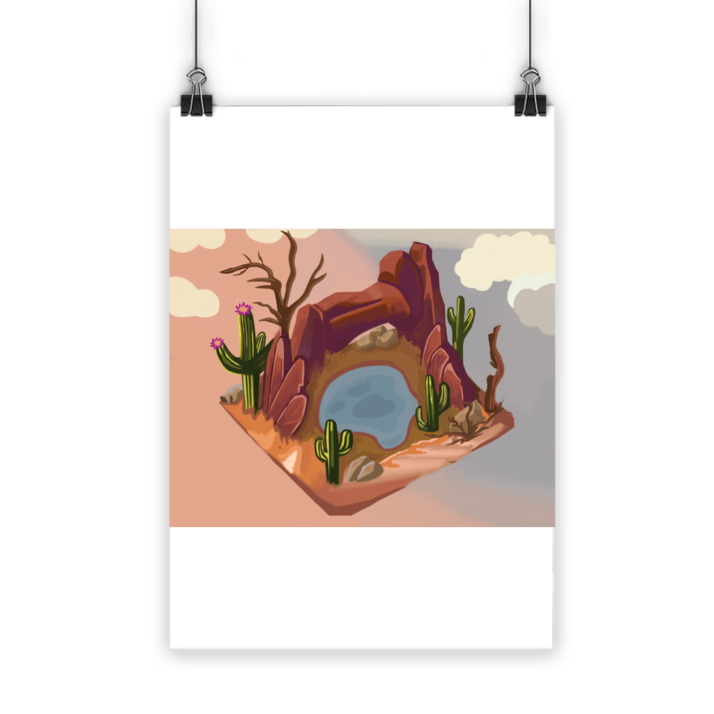 Desert Rocks Classic Poster showcasing vibrant colors and a semi-gloss finish, ideal for indoor and outdoor display.