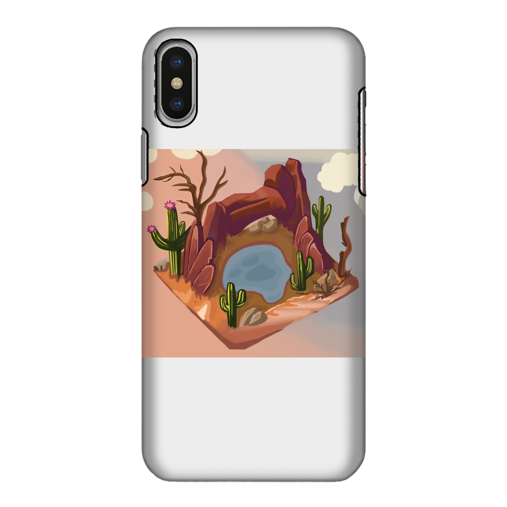 Desert Rocks Fully Printed Tough Phone Case showcasing vibrant desert rock design with dual-layer protection.