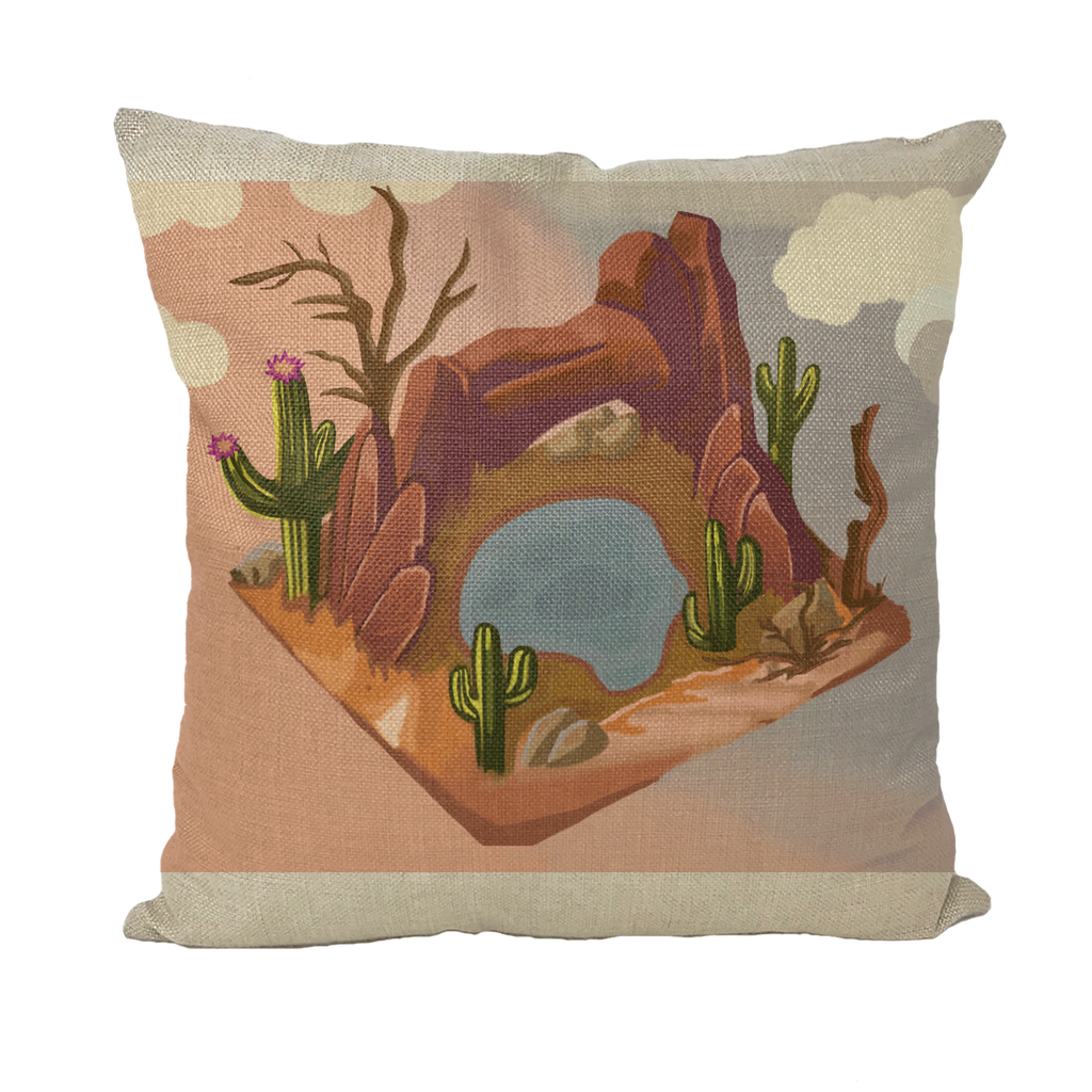 Desert Rocks Throw Pillows featuring linen, canvas, and suede styles in various colors and textures, perfect for home decor.